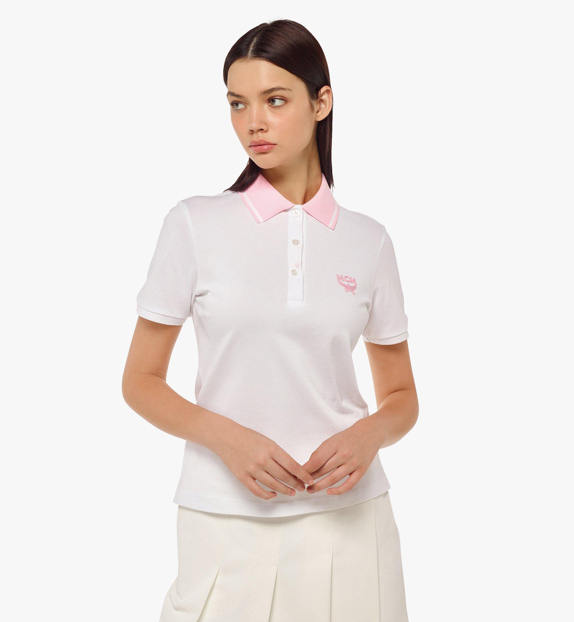 MCM Women’s Golf in the City Polo Shirt in Organic Cotton White MFTCAMM09WT00L Alternate View 2