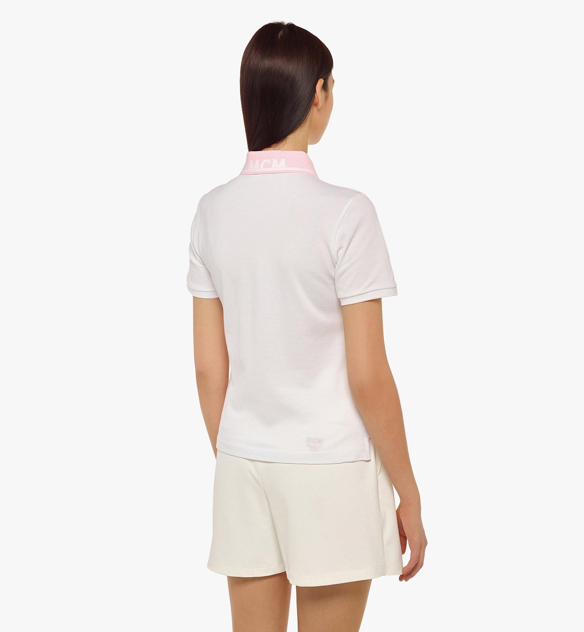 MCM Women’s Golf in the City Polo Shirt in Organic Cotton White MFTCAMM09WT00L Alternate View 2