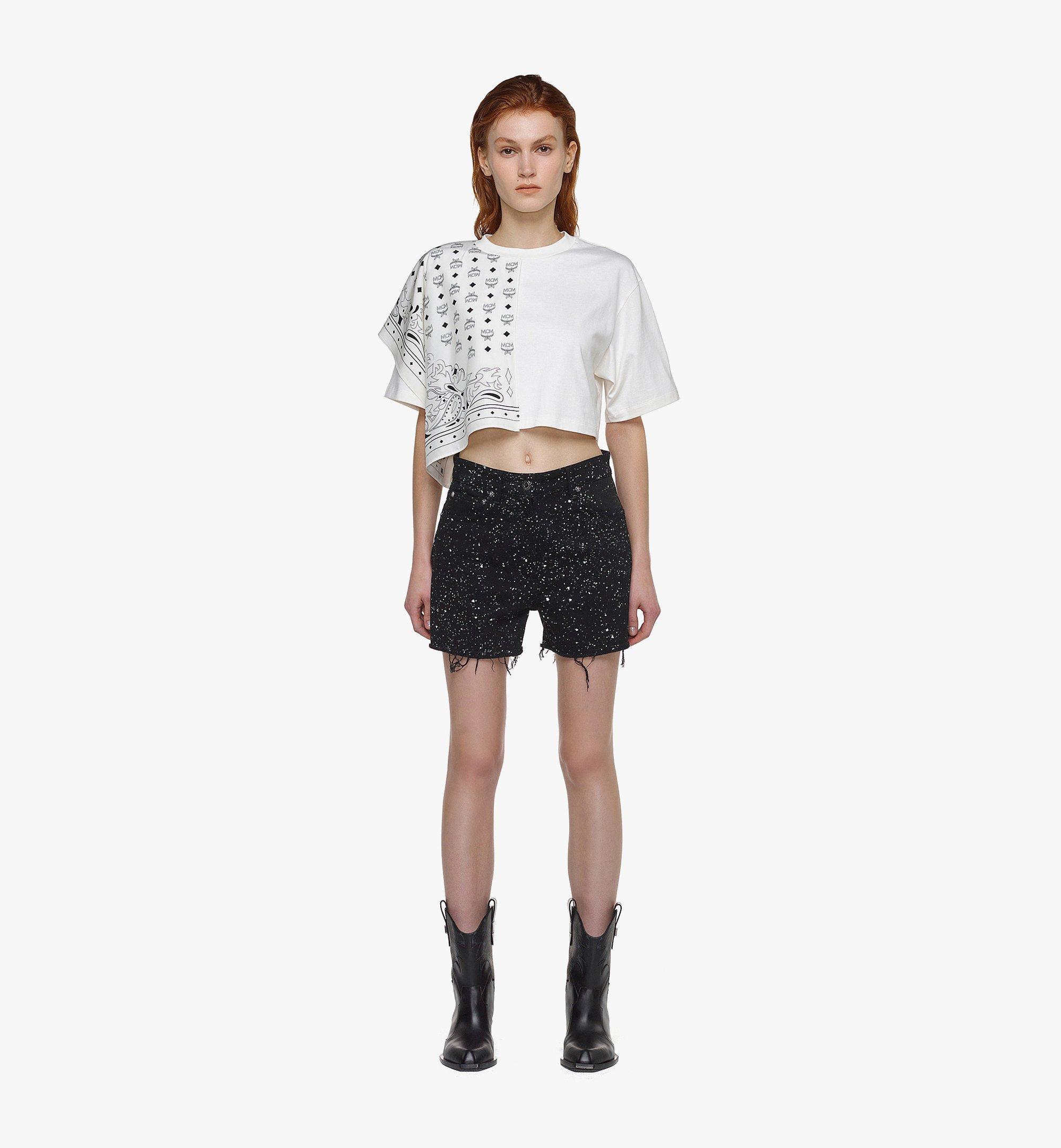 MCM クロップド バンダナ Tシャツ - オーガニックコットン White MFTDAMM02WG00M ほかの角度から見る 2
