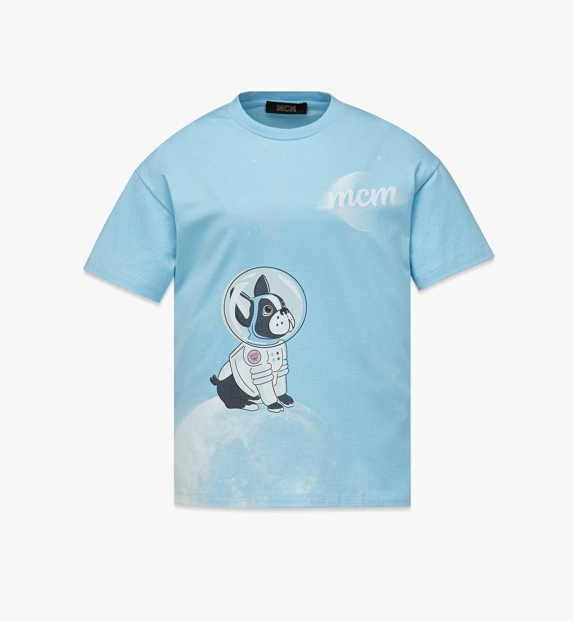 M M Pup アストロノートプリント Tシャツ - オーガニックコットン Blue