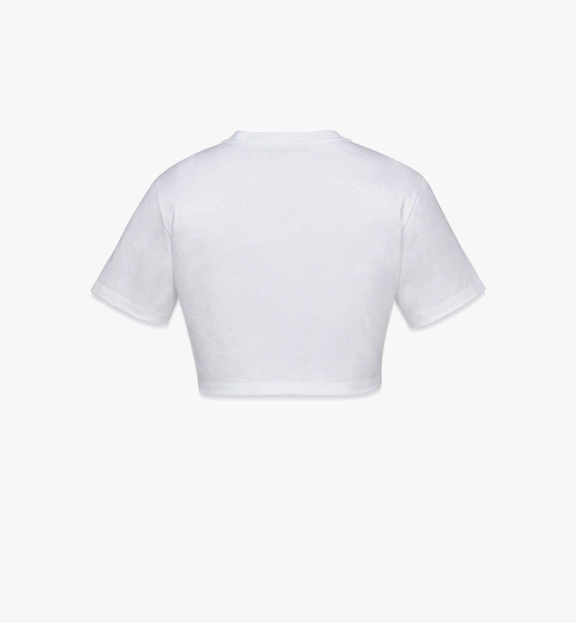 Large MCM Worldwide Print Cropped T-Shirt in Organic Cotton White | MCM ®US