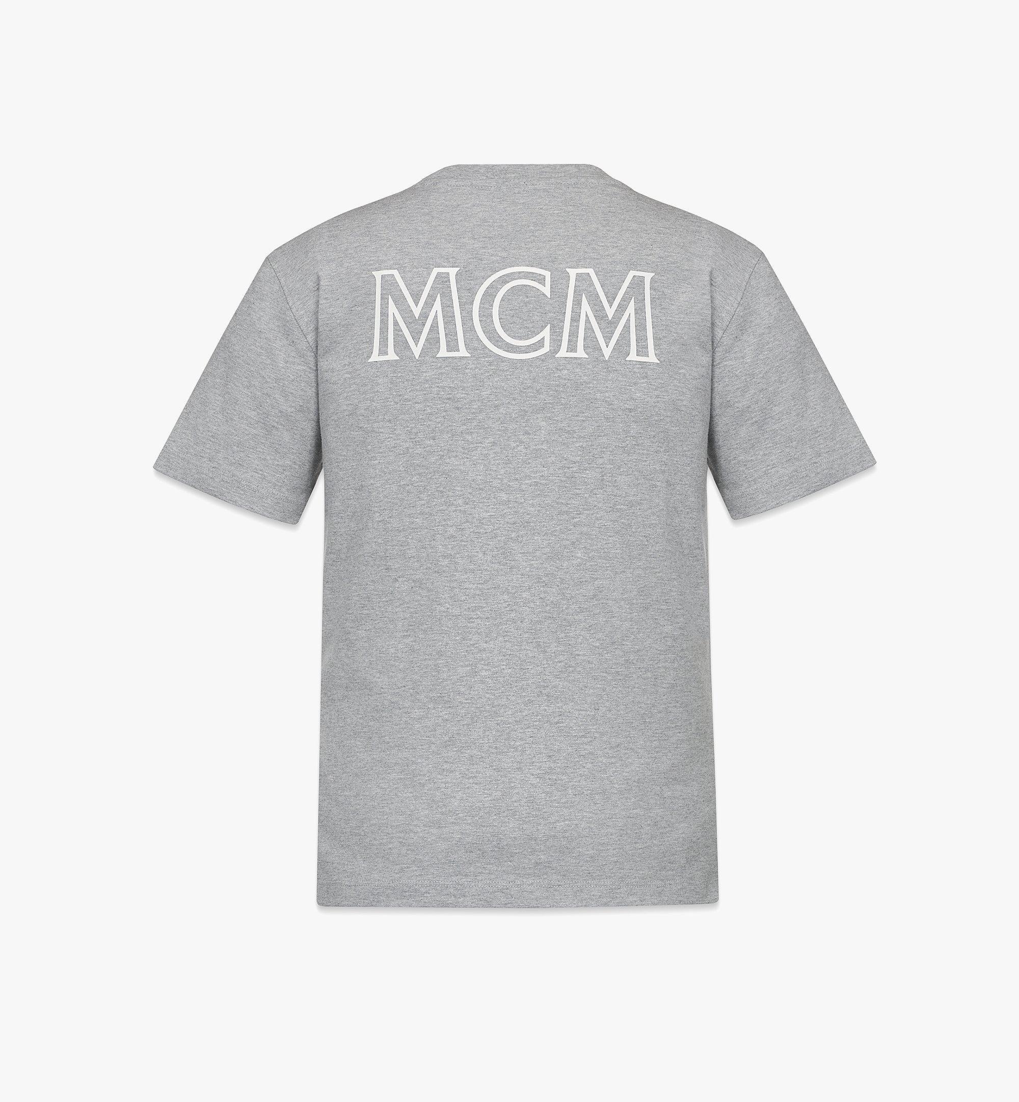 MCM Women’s MCM Essentials Logo T-Shirt in Organic Cotton Grey MFTDSBC01EH00L Alternate View 1