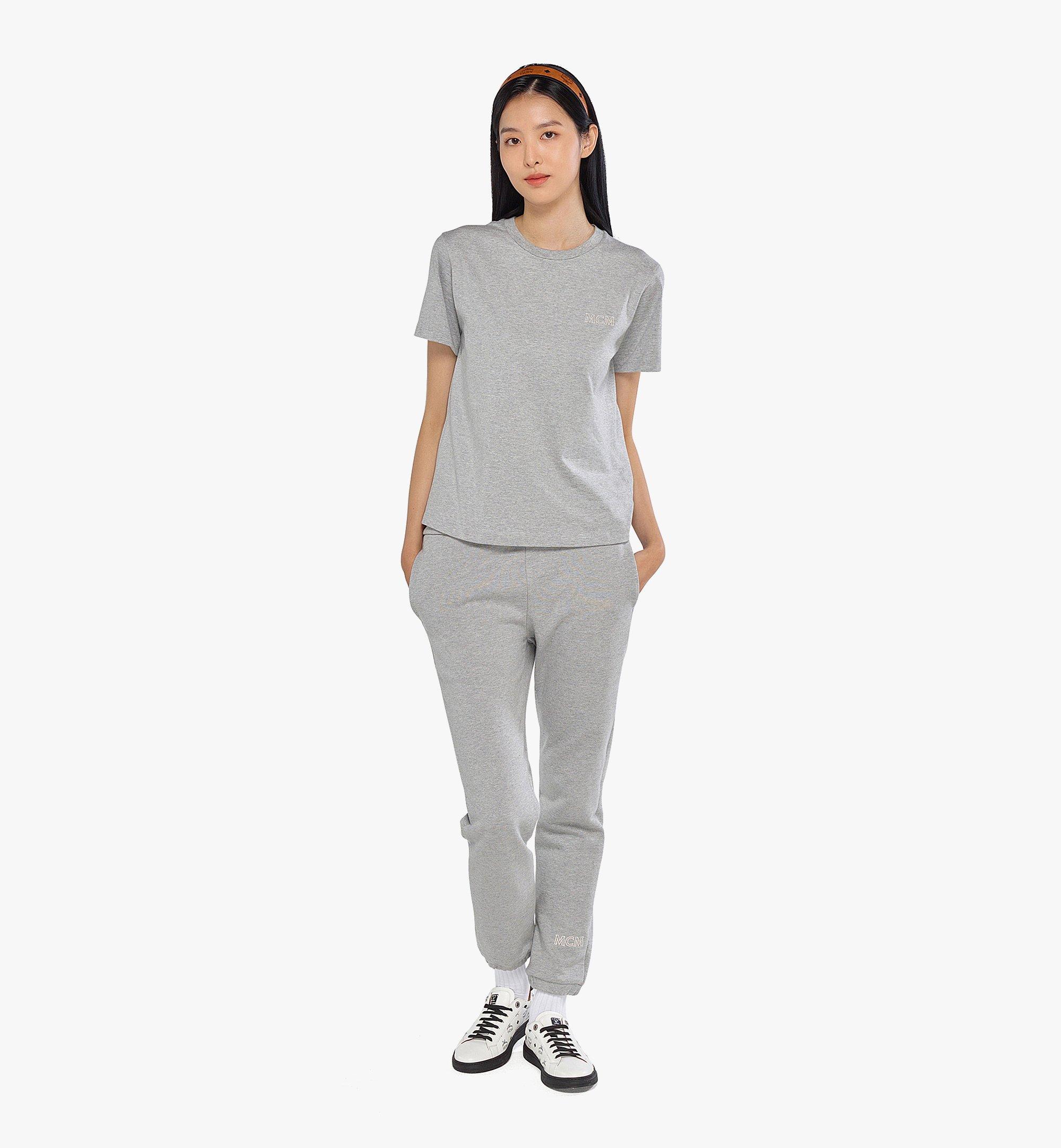 MCM MCM Essentials ウィメンズ ロゴ Tシャツ - オーガニックコットン Grey MFTDSBC01EH00M ほかの角度から見る 2