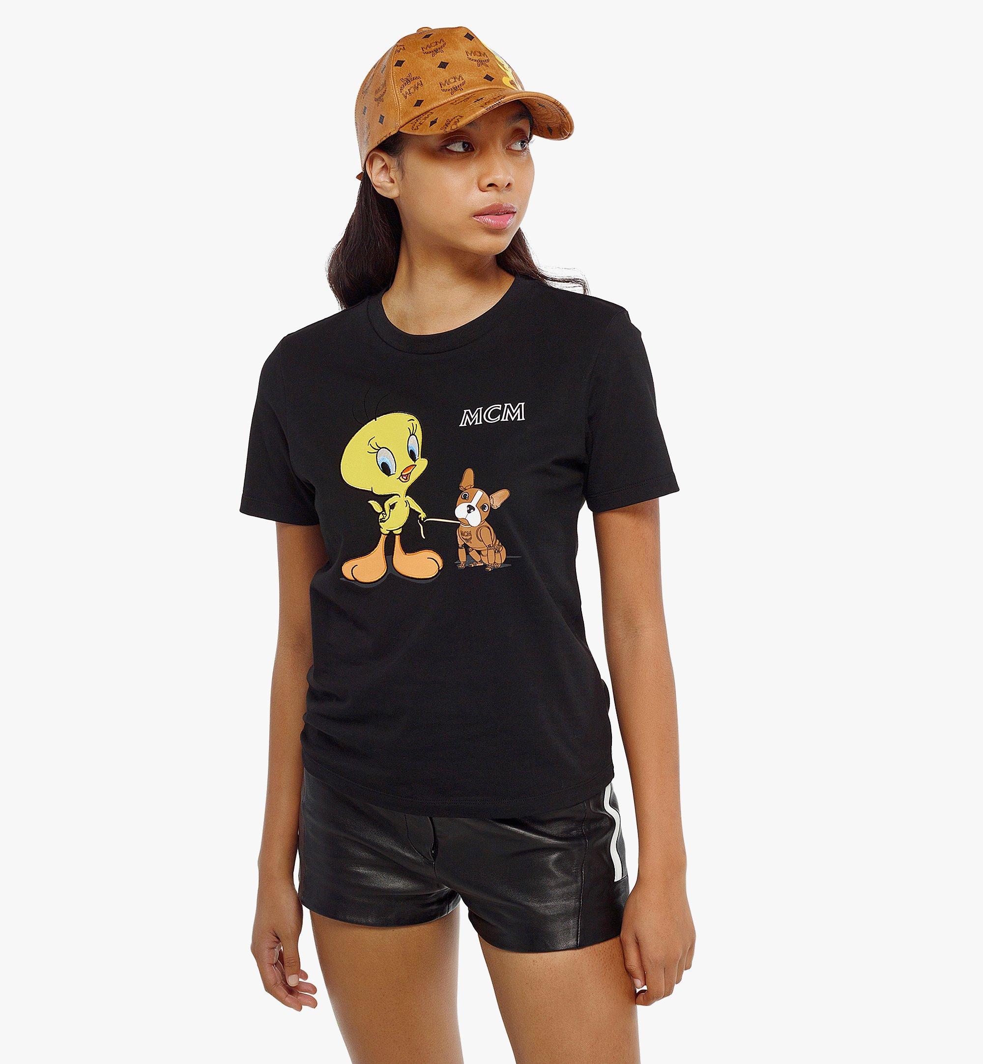 MCM Women’s Looney Tunes x MCM  T-Shirt in Organic Cotton Black MFTDSMM08BK00L Alternate View 3