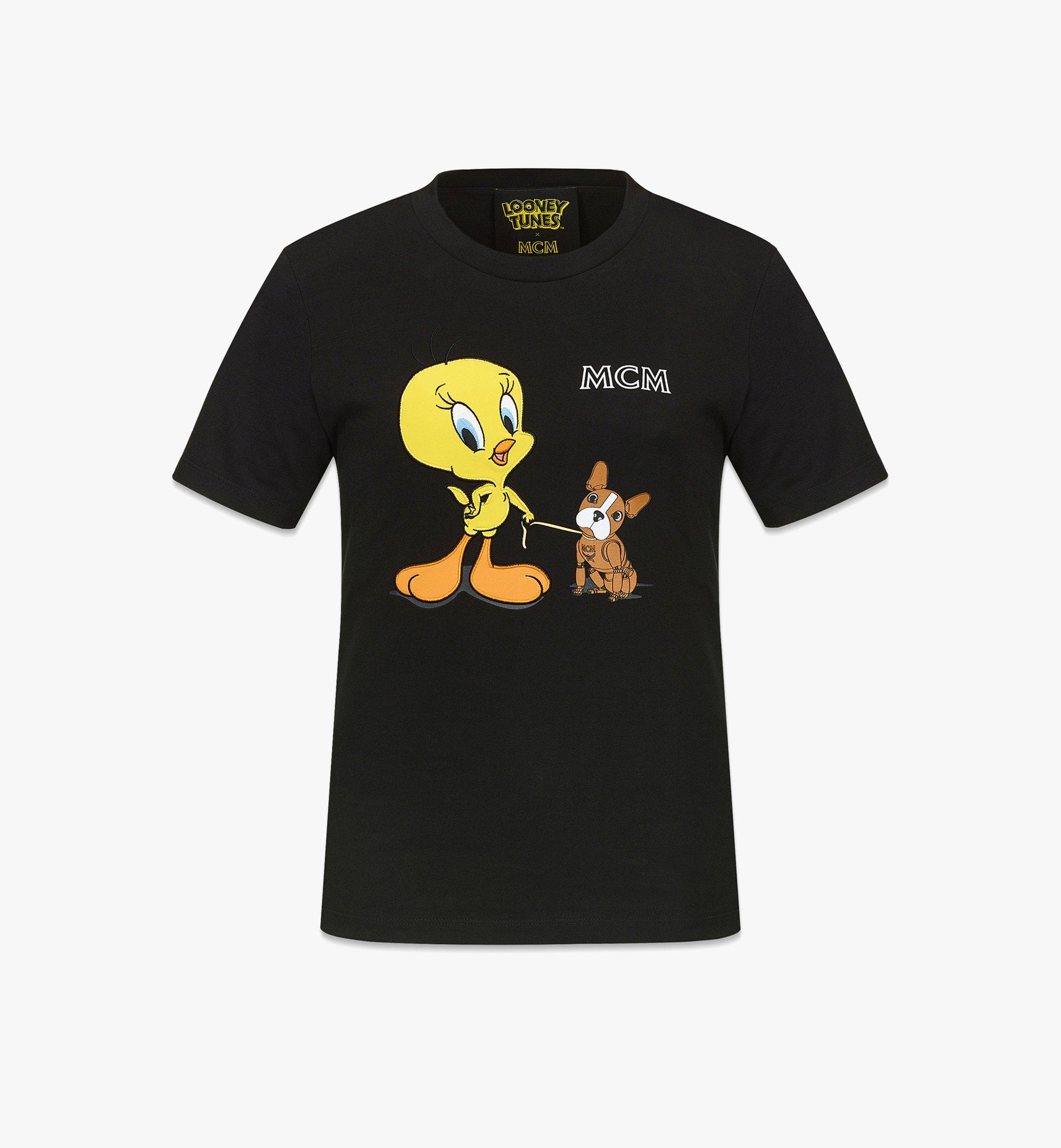 Medium Women's Looney Tunes x MCM T-Shirt in Organic Cotton Black