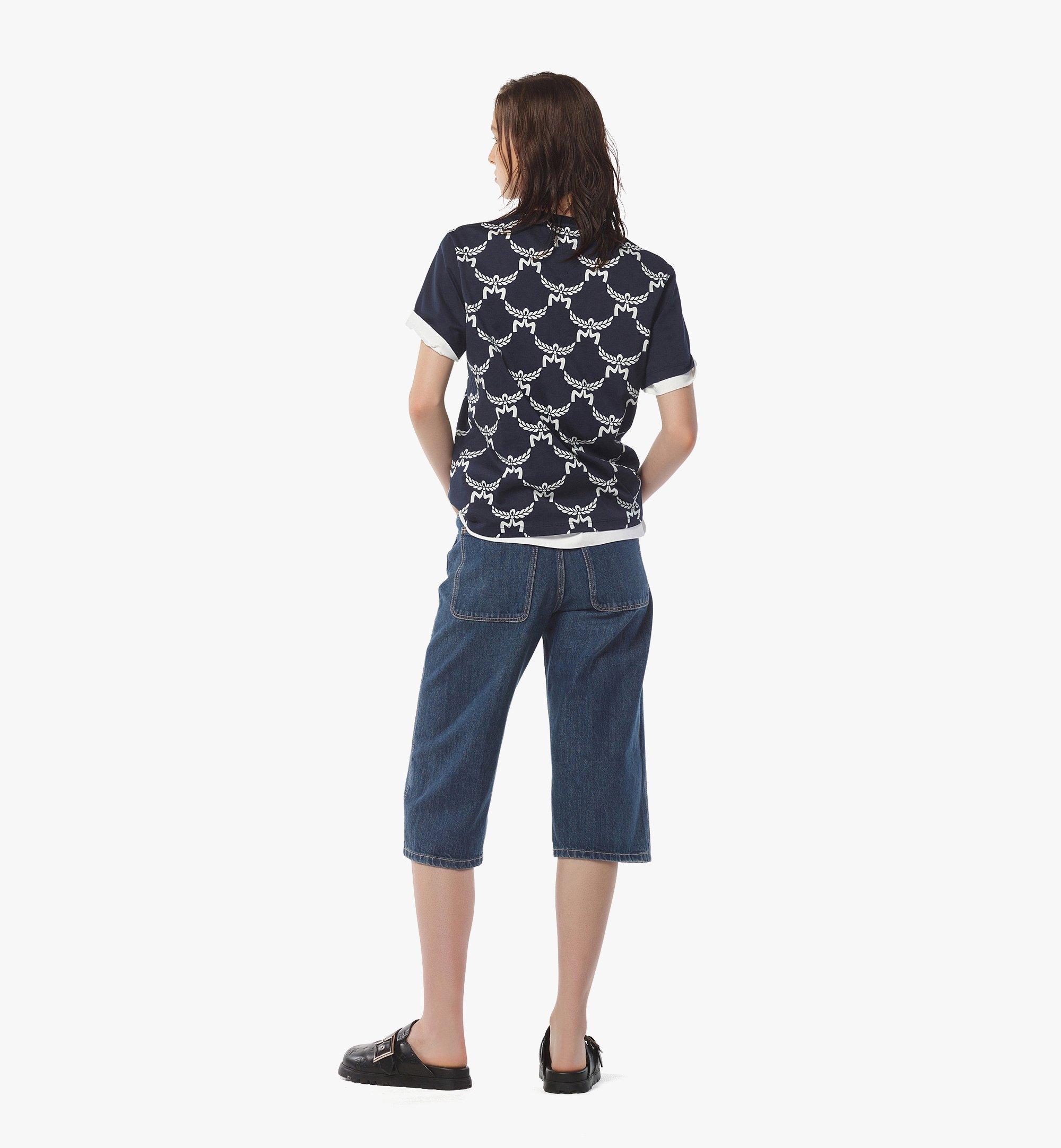 MCM ローレトス モノグラム Tシャツ - オーガニックコットン Blue MFTEAMM02VC0XL ほかの角度から見る 3