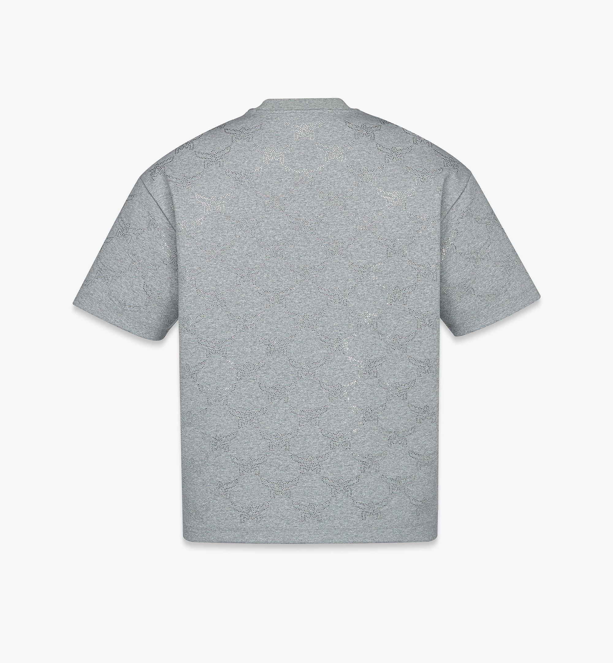 MCM T-shirt monogrammé à cristaux en point de Rome Grey MFTEAMM04ET00S Plus de photos 1