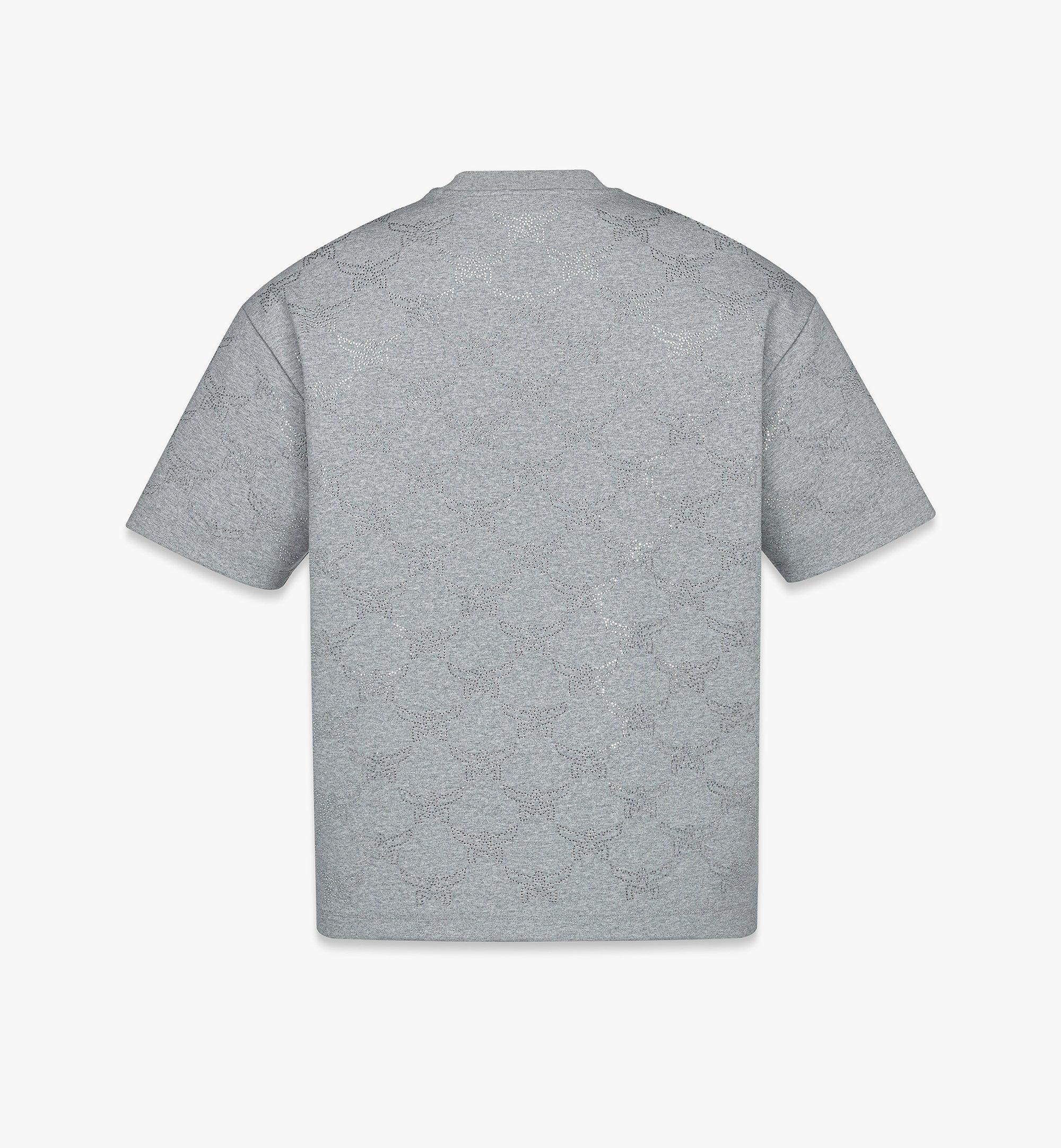 MCM T-shirt monogrammé à cristaux en point de Rome Grey MFTEAMM04ET0XS Plus de photos 1