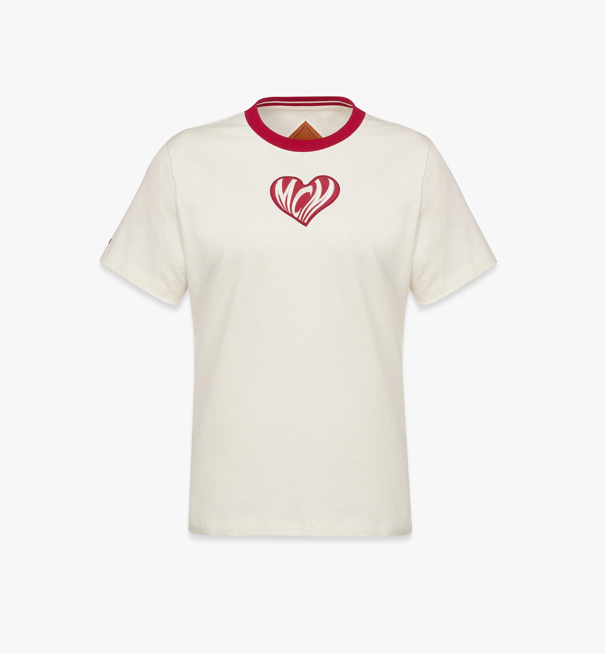 MCM ハートロゴ Tシャツ - オーガニックコットン White MFTESMM05WI00M ほかの角度から見る 1