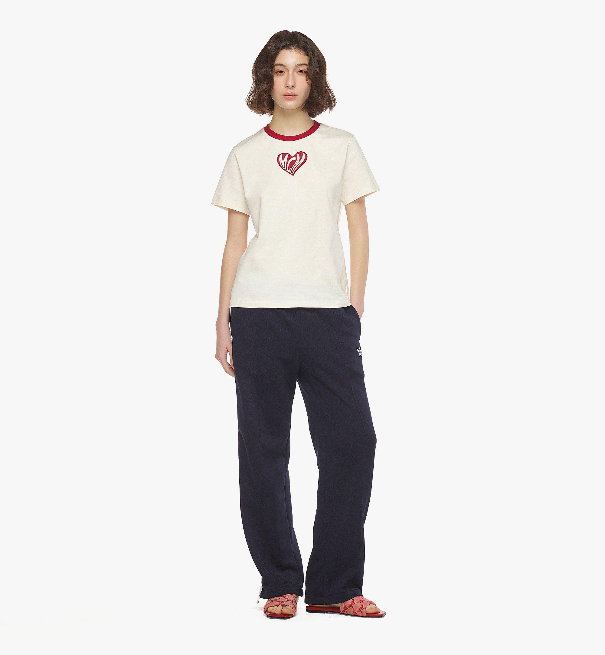 MCM ハートロゴ Tシャツ - オーガニックコットン White MFTESMM05WI00M ほかの角度から見る 2