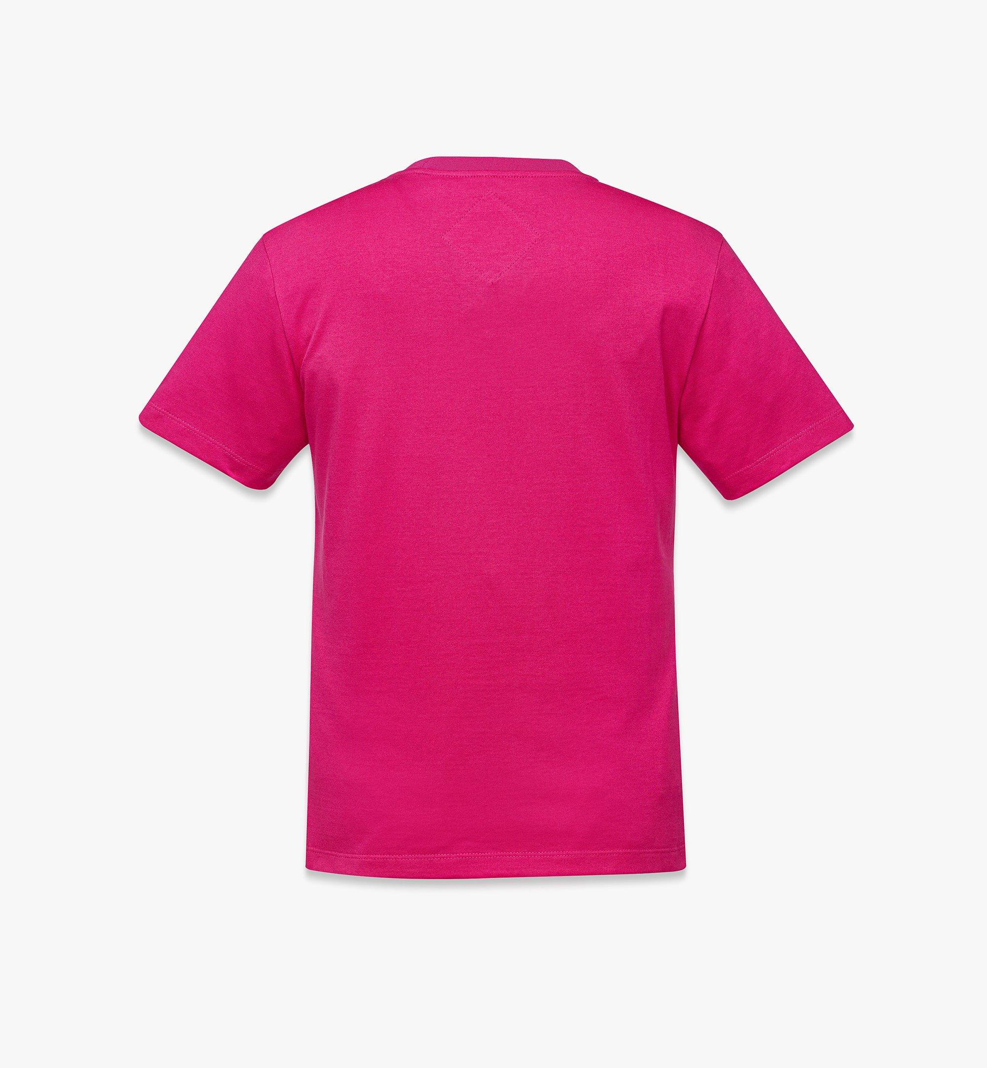 MCM Logo Print T-Shirt in Organic Cotton Pink MFTFSBC01Q10XL Alternate View 1
