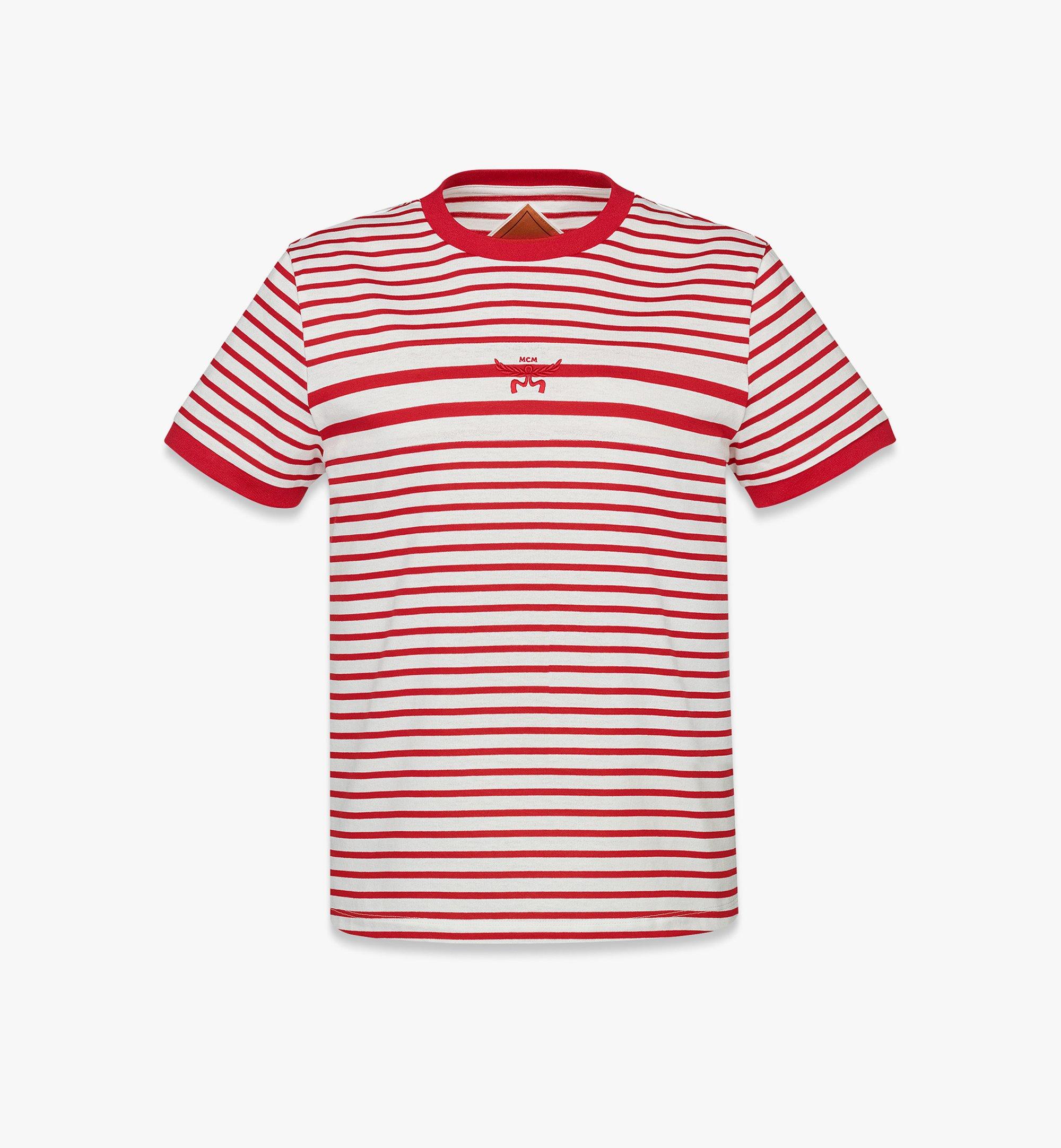 MCM ロゴ ストライプ Tシャツ Red MFTFSMM10XC00M ほかの角度から見る 1