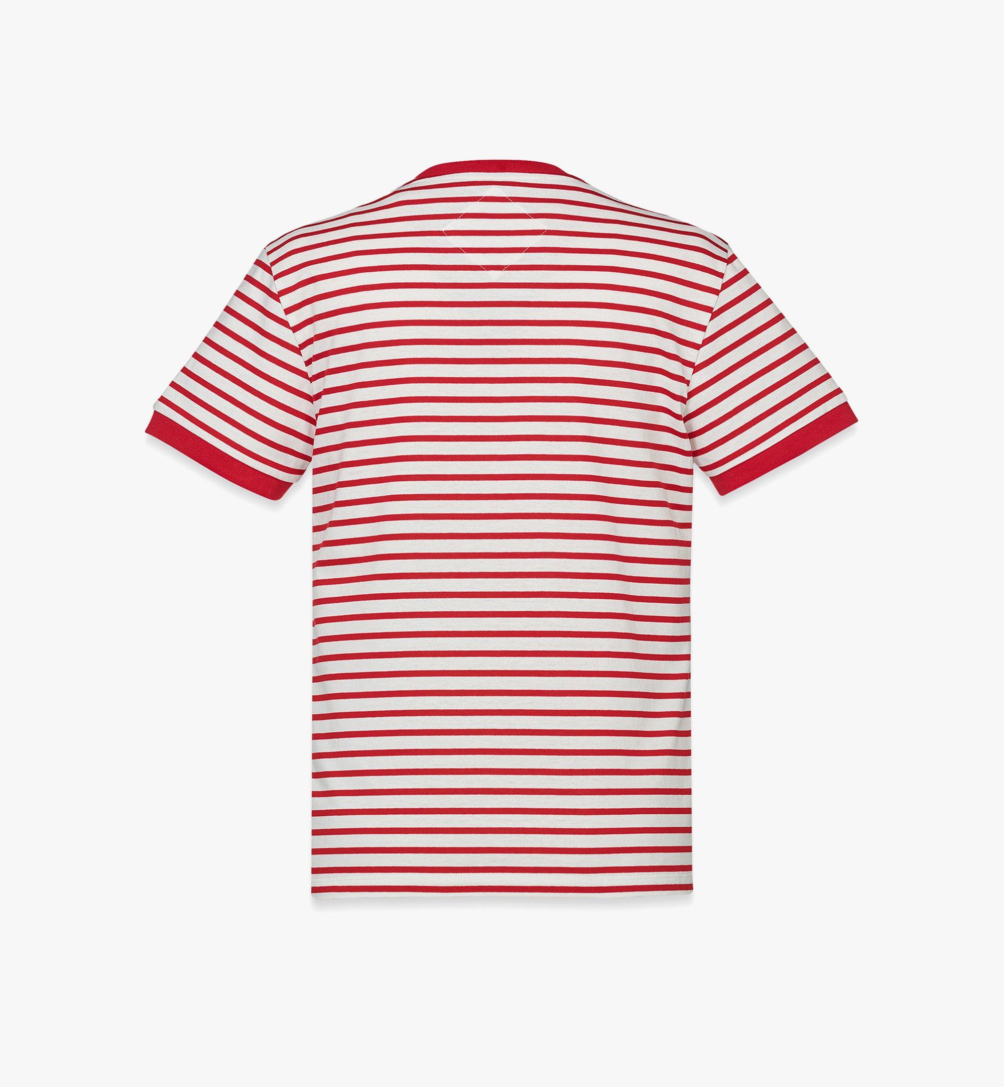 MCM Logo Stripe T-Shirt Red MFTFSMM10XC00S Alternate View 1