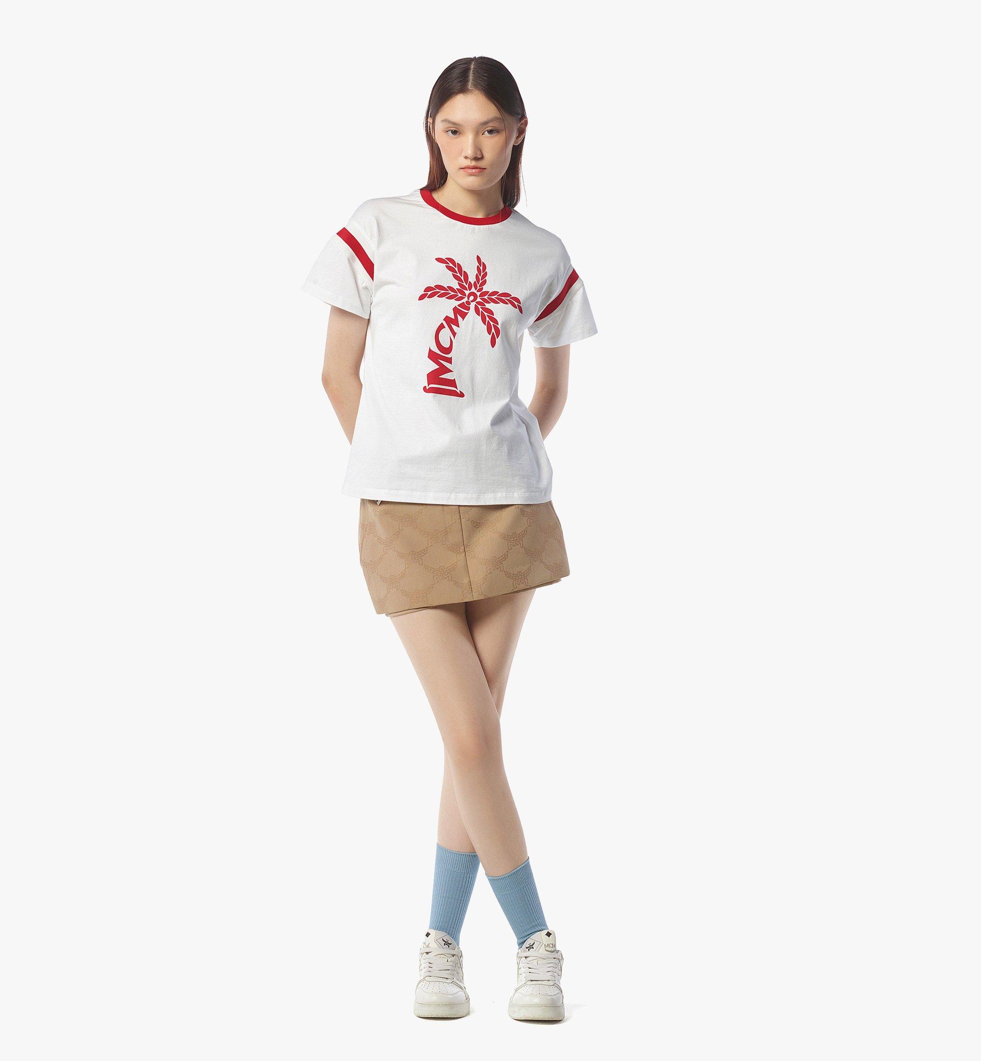 MCM Palm Logo T-Shirt aus Bio-Baumwolle Red MFTFSMM12XC00L Noch mehr sehen 2