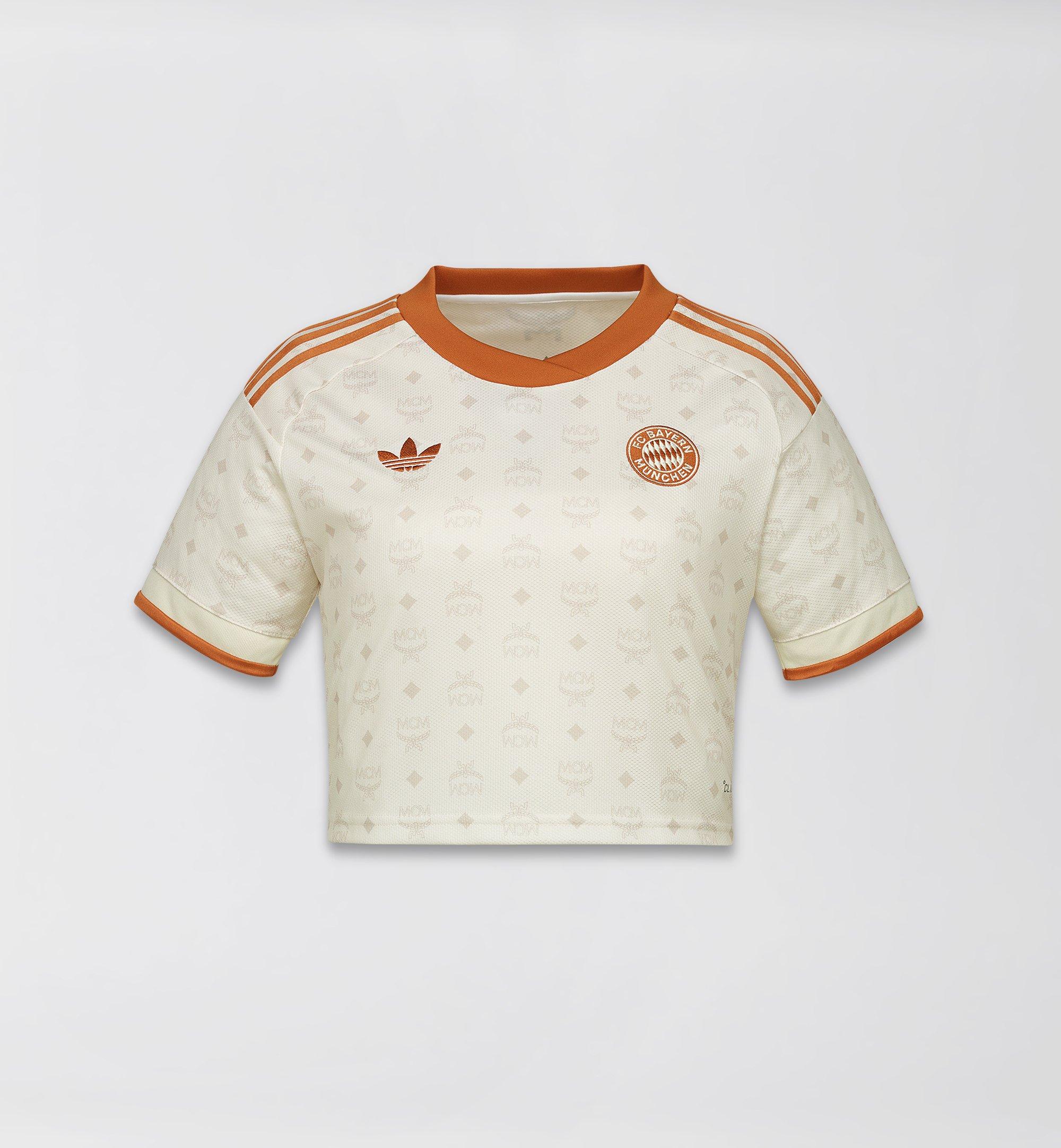 MCM adidas x FC Bayern x MCM Cropped Trikot WHITE/CROISSANT POLYESTER BLEND