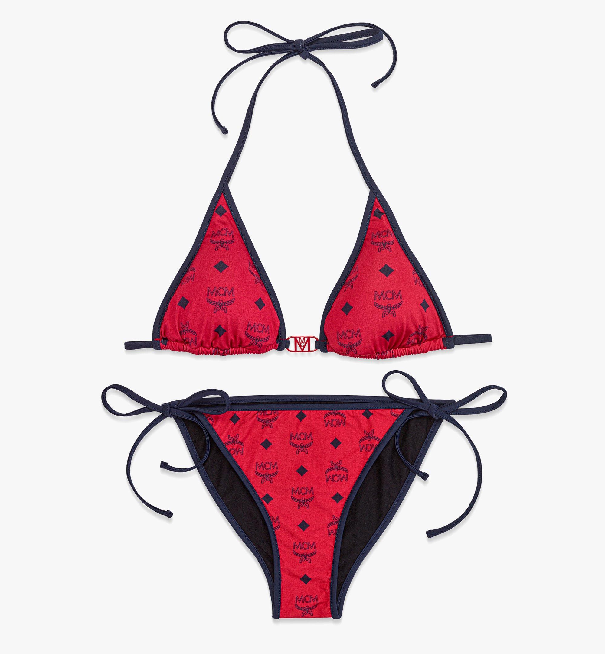Large Bikini mit Monogramm-Print Red