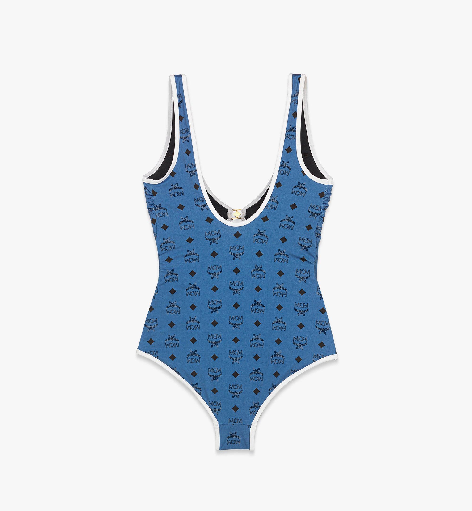 Large Monogram Print Swimsuit Blue MCM US