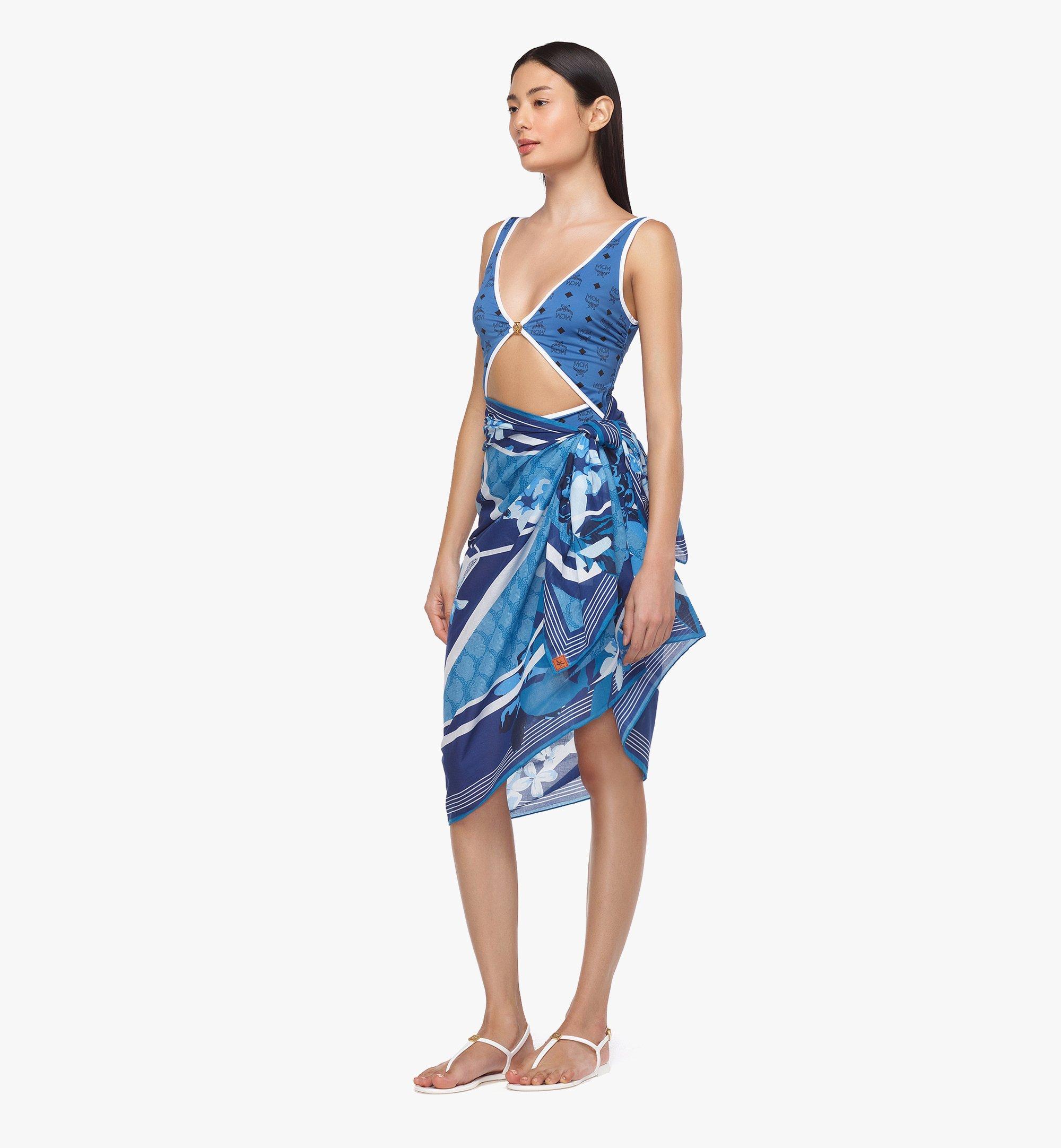 MCM Monogram Print Swimsuit Blue MFWESMM01H00XL Alternate View 2