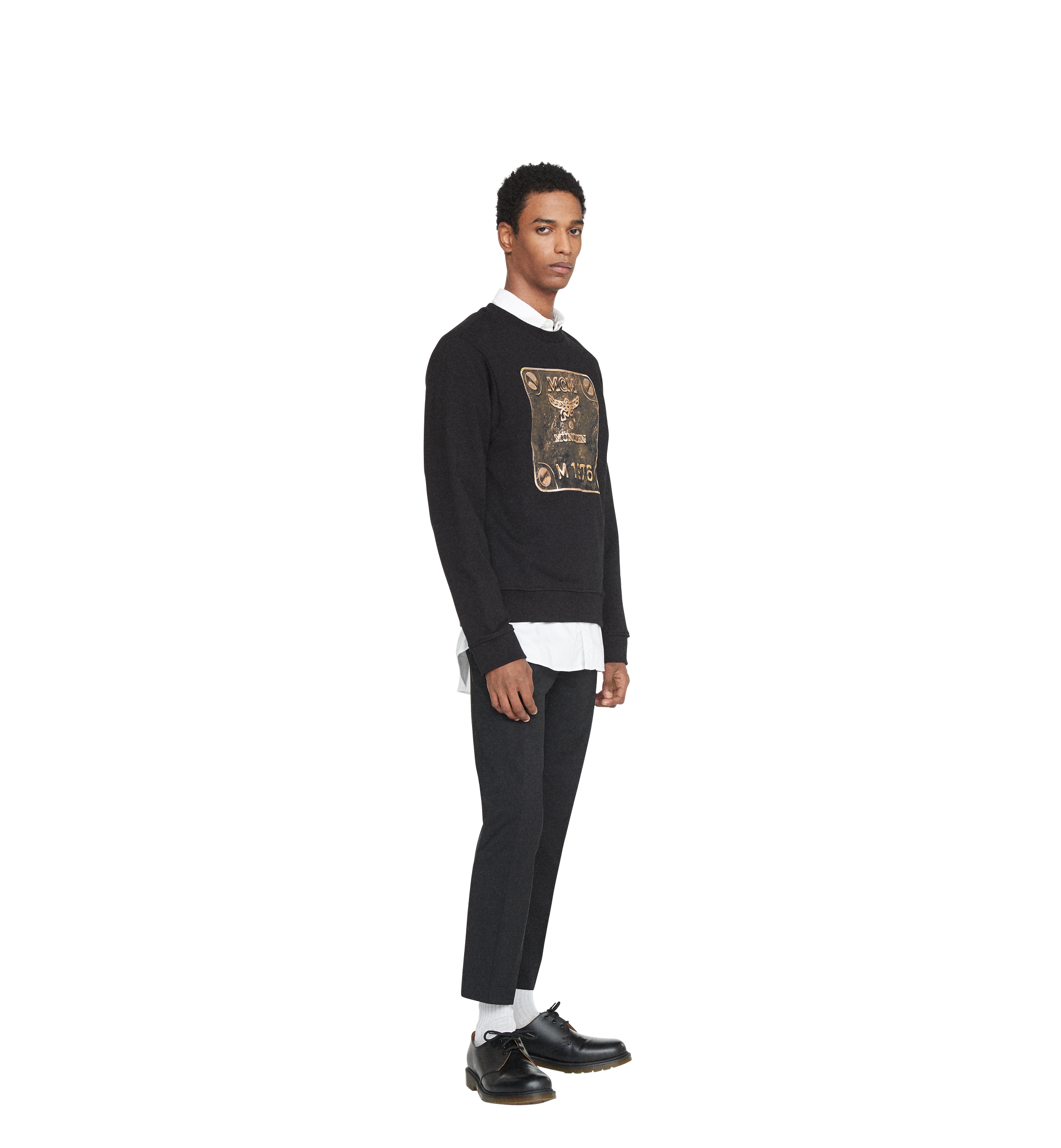 MCM Men's Brass Plate Sweatshirt Black MHA8AMM07BK00S Alternate View 2