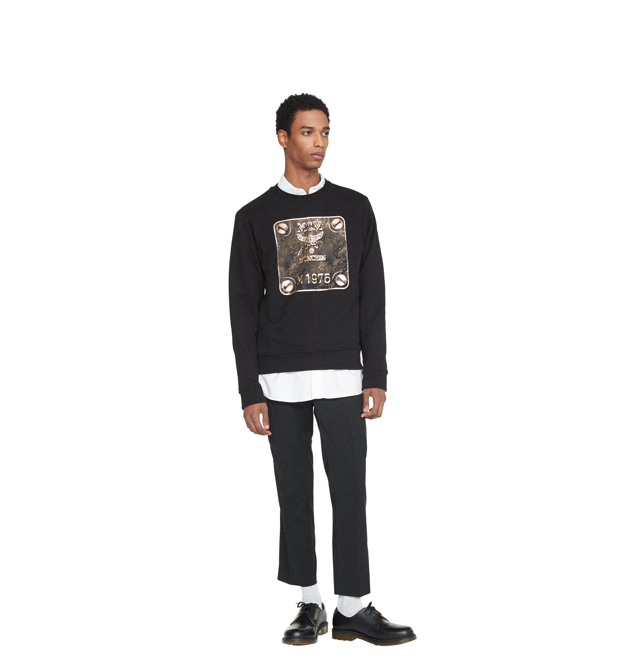 MCM Men's Brass Plate Sweatshirt Black MHA8AMM07BK00S Alternate View 3