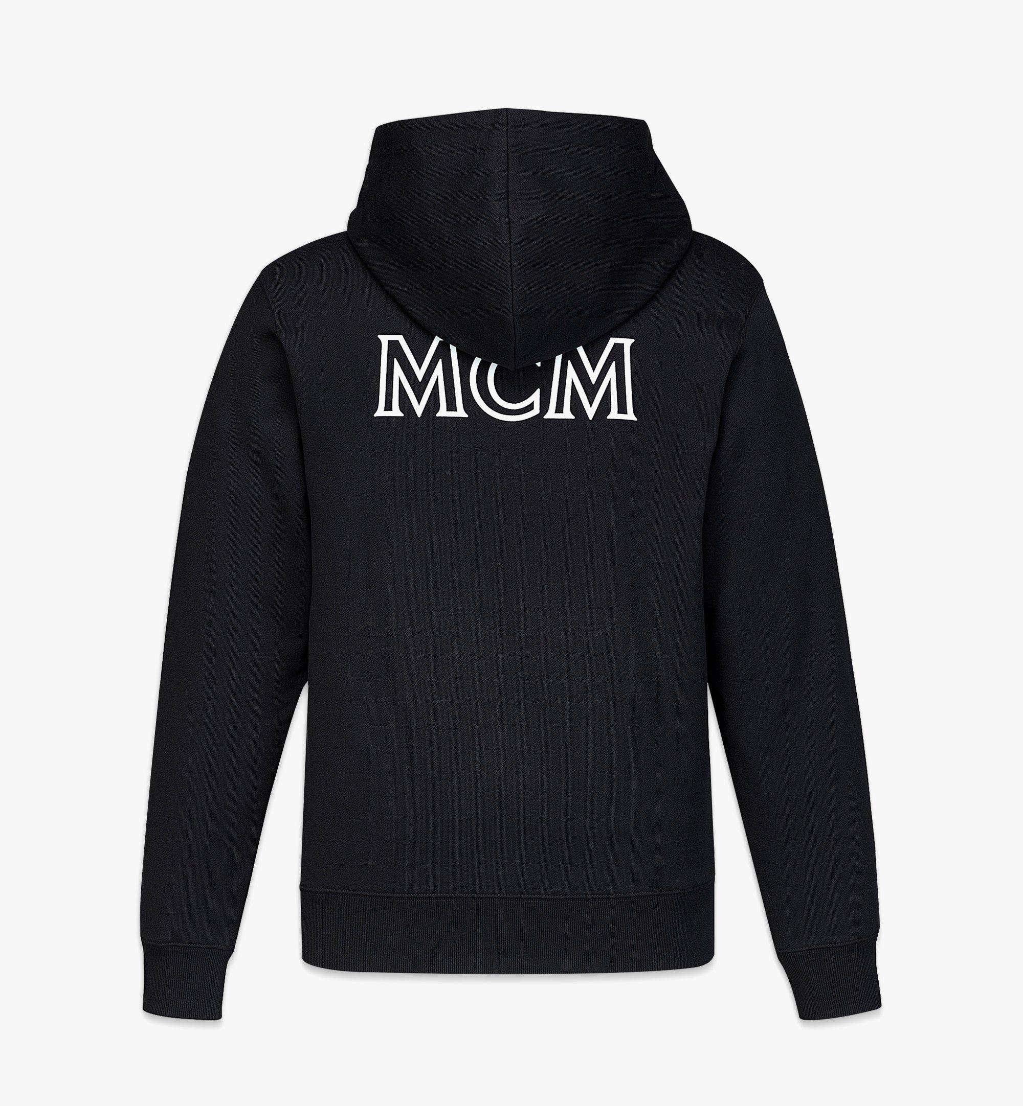 Medium Men’s MCM Essentials Logo Hoodie in Organic Cotton Black | MCM ®IT