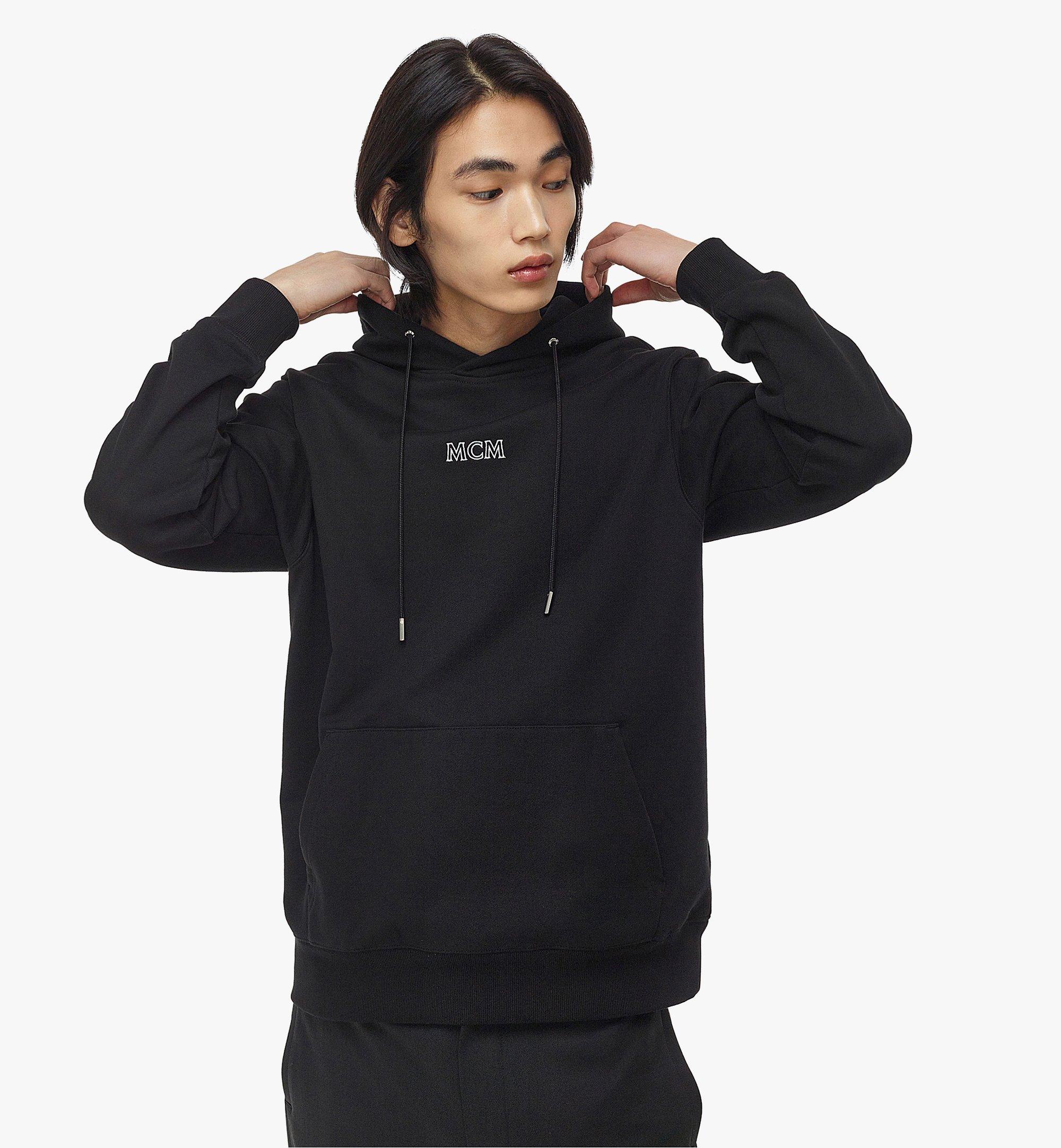 Men's Organic Cotton Essential Logo Hoodie in Black