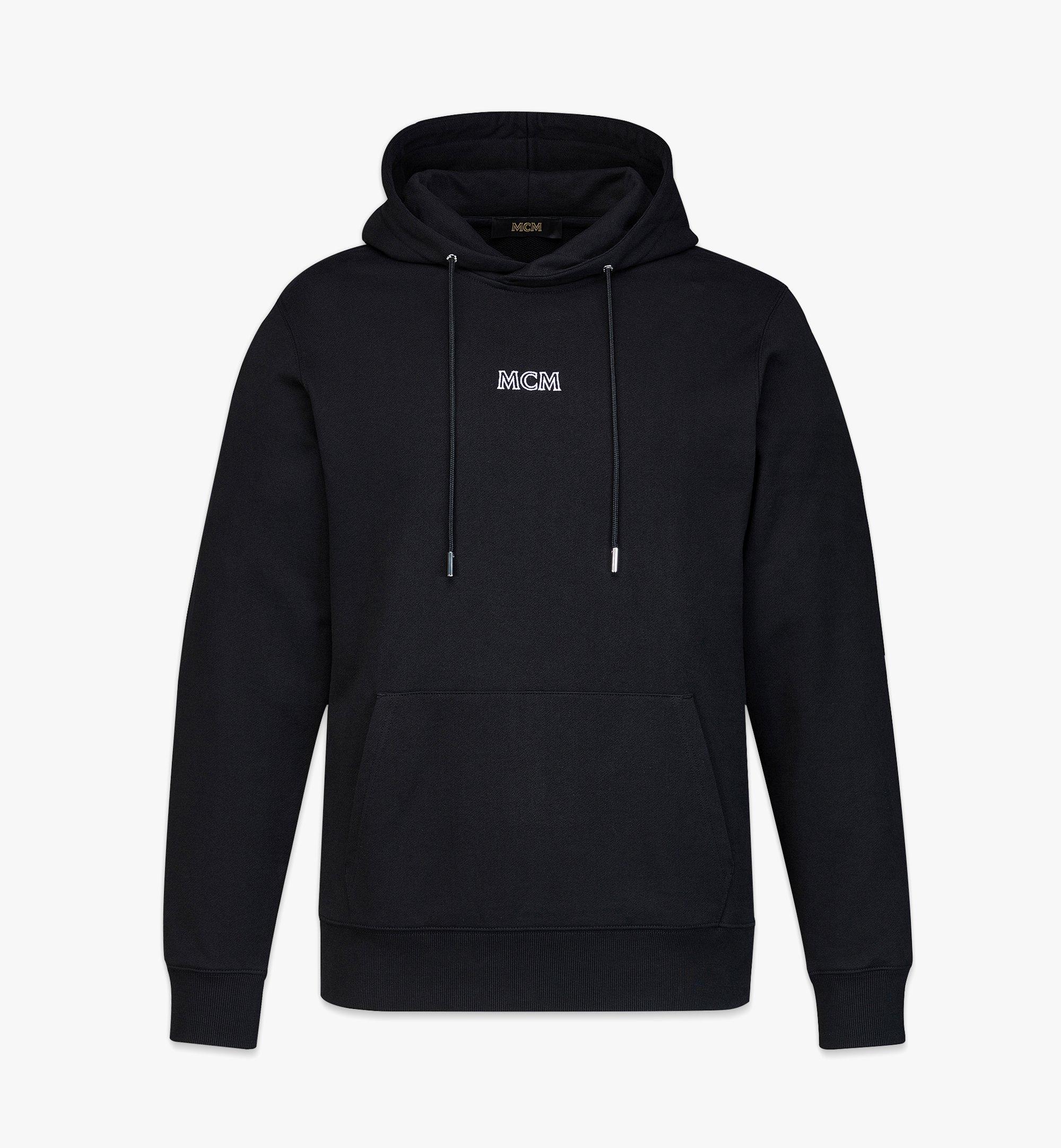 Small / M MCM Essentials Logo Hoodie in Organic Cotton Black | MCM ®JP