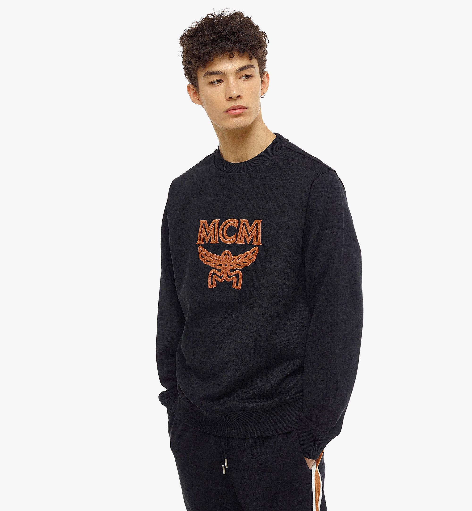 Large Men s Classic Logo Sweatshirt in Organic Cotton Black MCM CN