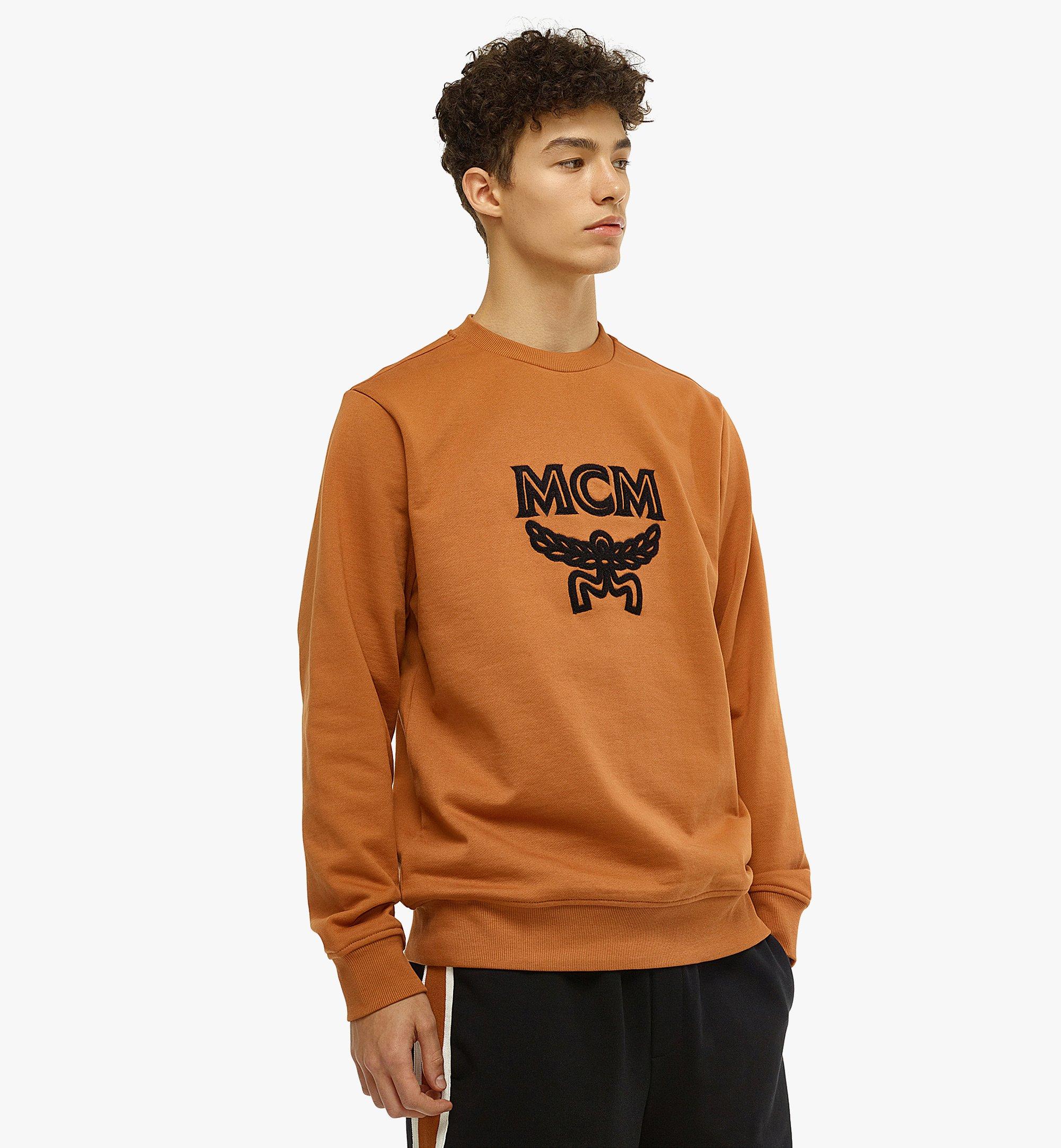 MCM Men’s Classic Logo Sweatshirt in Organic Cotton Brown MHABSMM06N400L Alternate View 3