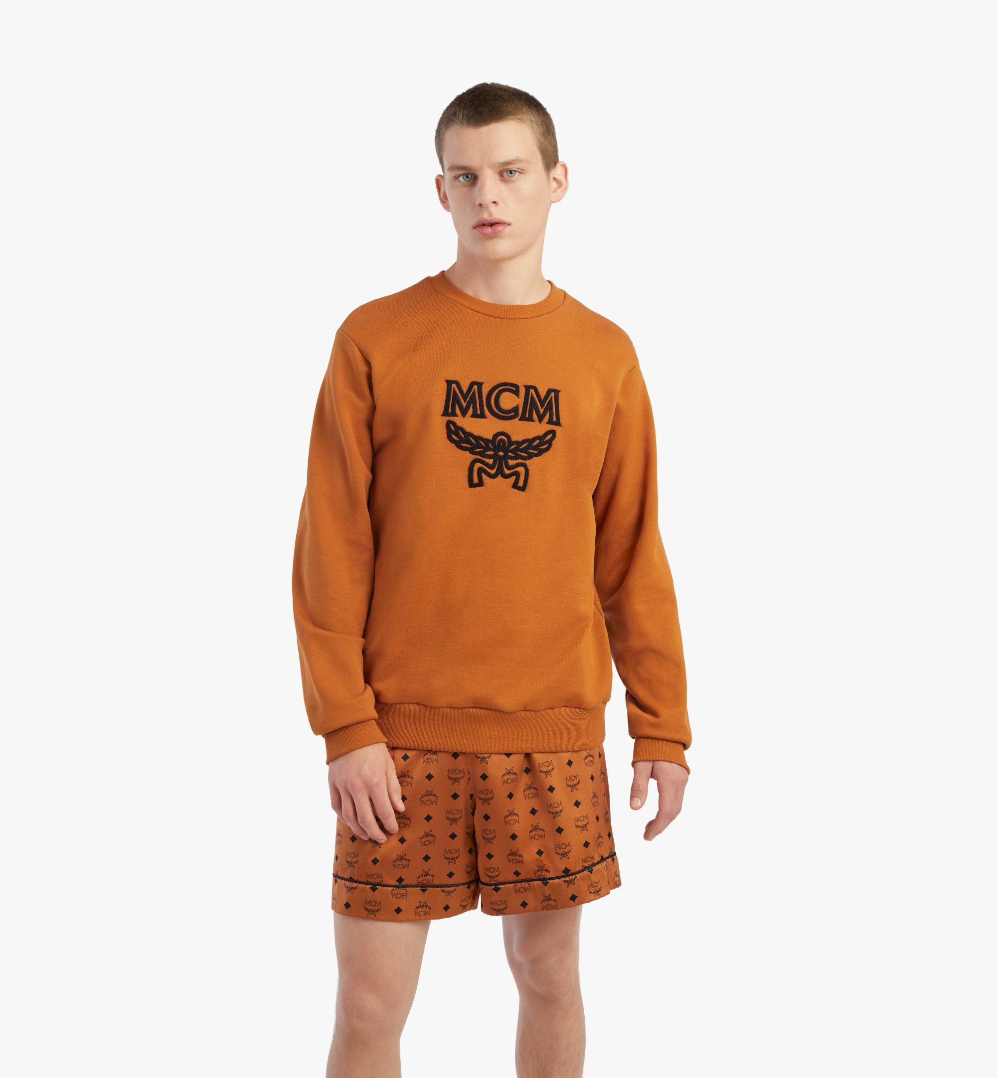 MCM Men’s Classic Logo Sweatshirt in Organic Cotton Brown MHABSMM06N400L Alternate View 2