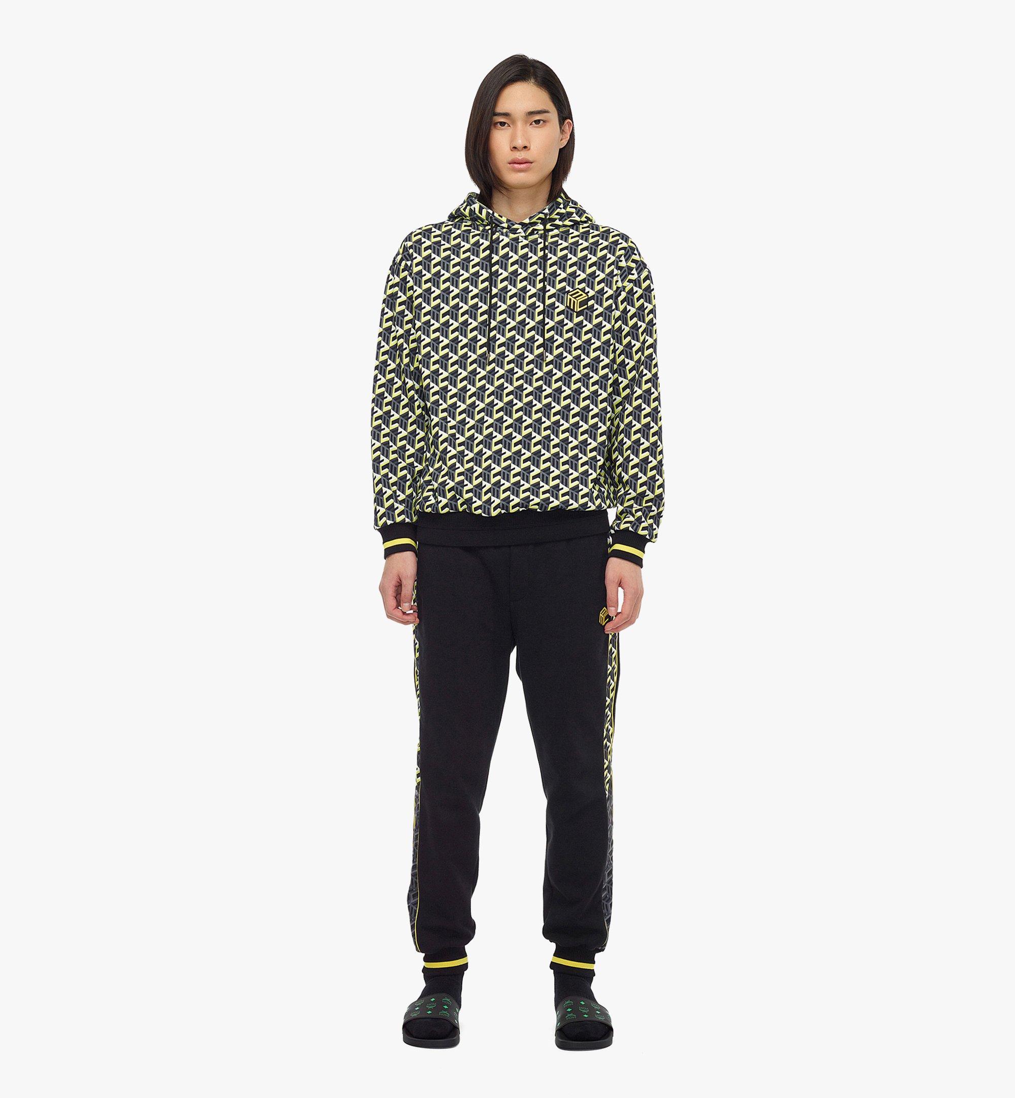 MCM Men’s Cubic Monogram Print Hoodie in Organic Cotton Yellow MHACSCK02YW2XL Alternate View 2