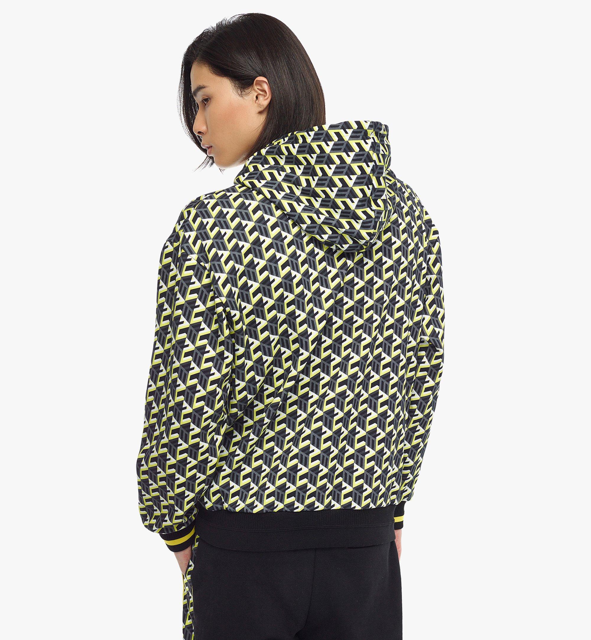 MCM Men’s Cubic Monogram Print Hoodie in Organic Cotton Yellow MHACSCK02YW2XL Alternate View 3