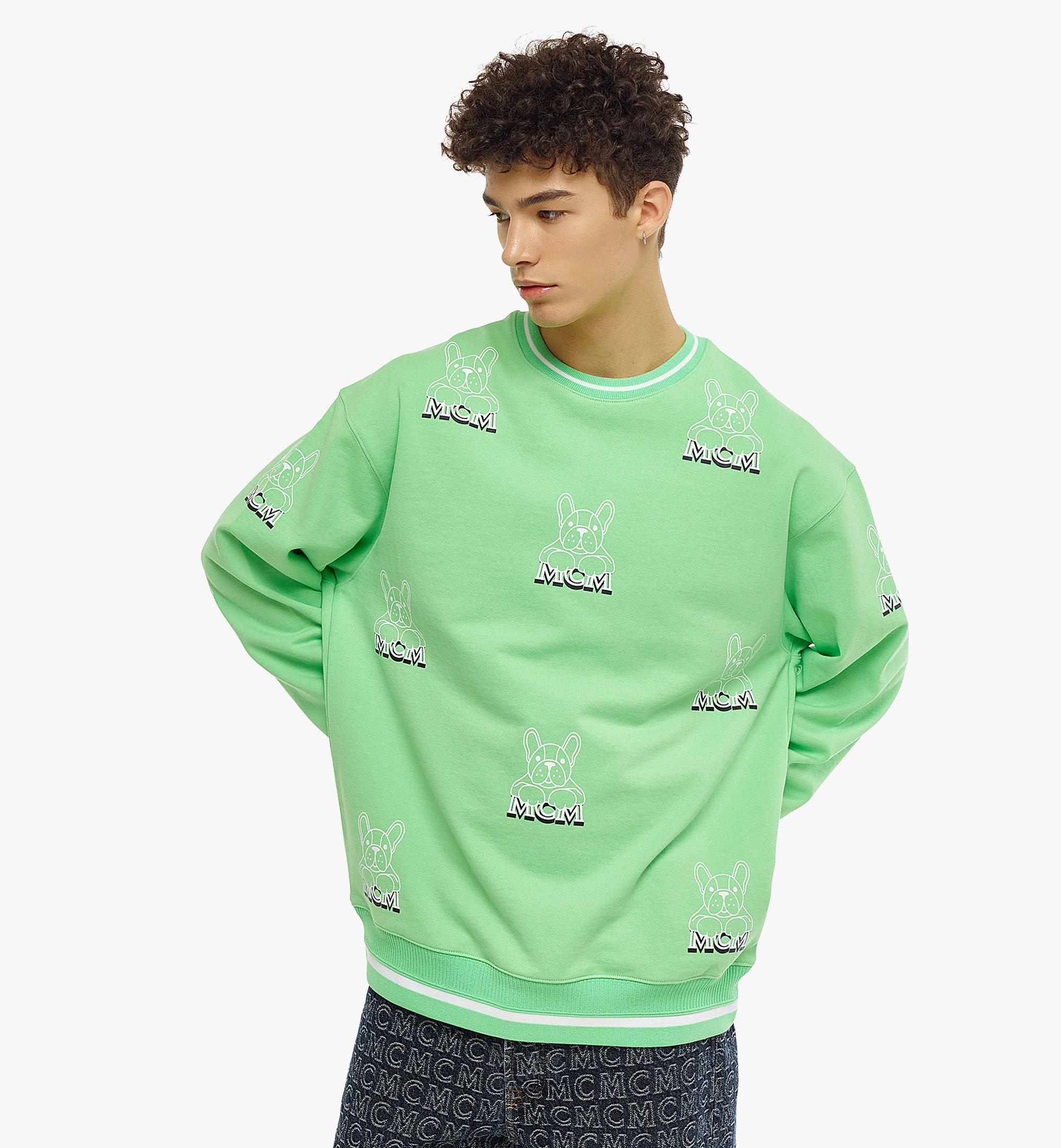 MCM Men’s M Pup Sweatshirt in Organic Cotton Green MHACSSX02JW2XL Alternate View 3