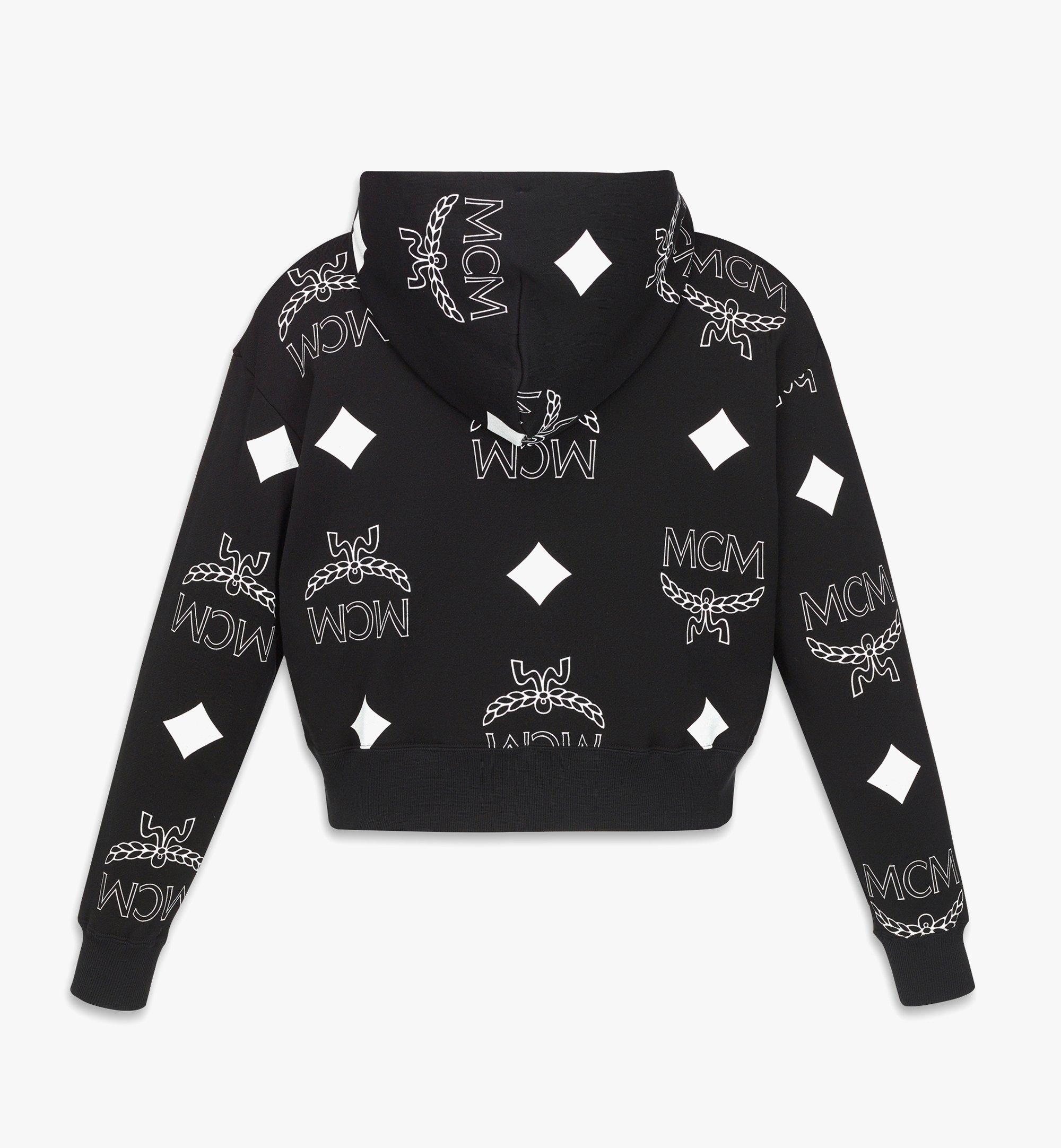 MCM PHENOMENON+MCM Monogram Print Cropped Zip Hoodie Black MHADAJP02BK00S ほかの角度から見る 1
