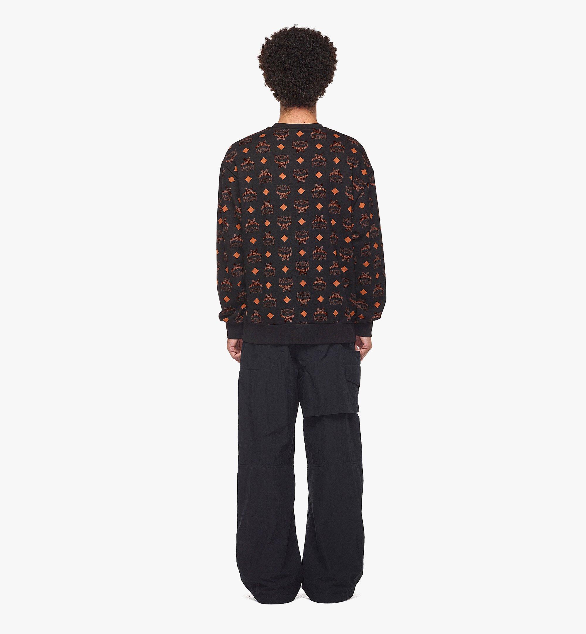 MCM Maxi Monogram Print Sweatshirt in Organic Cotton Black MHADAMM04BK00M Alternate View 3