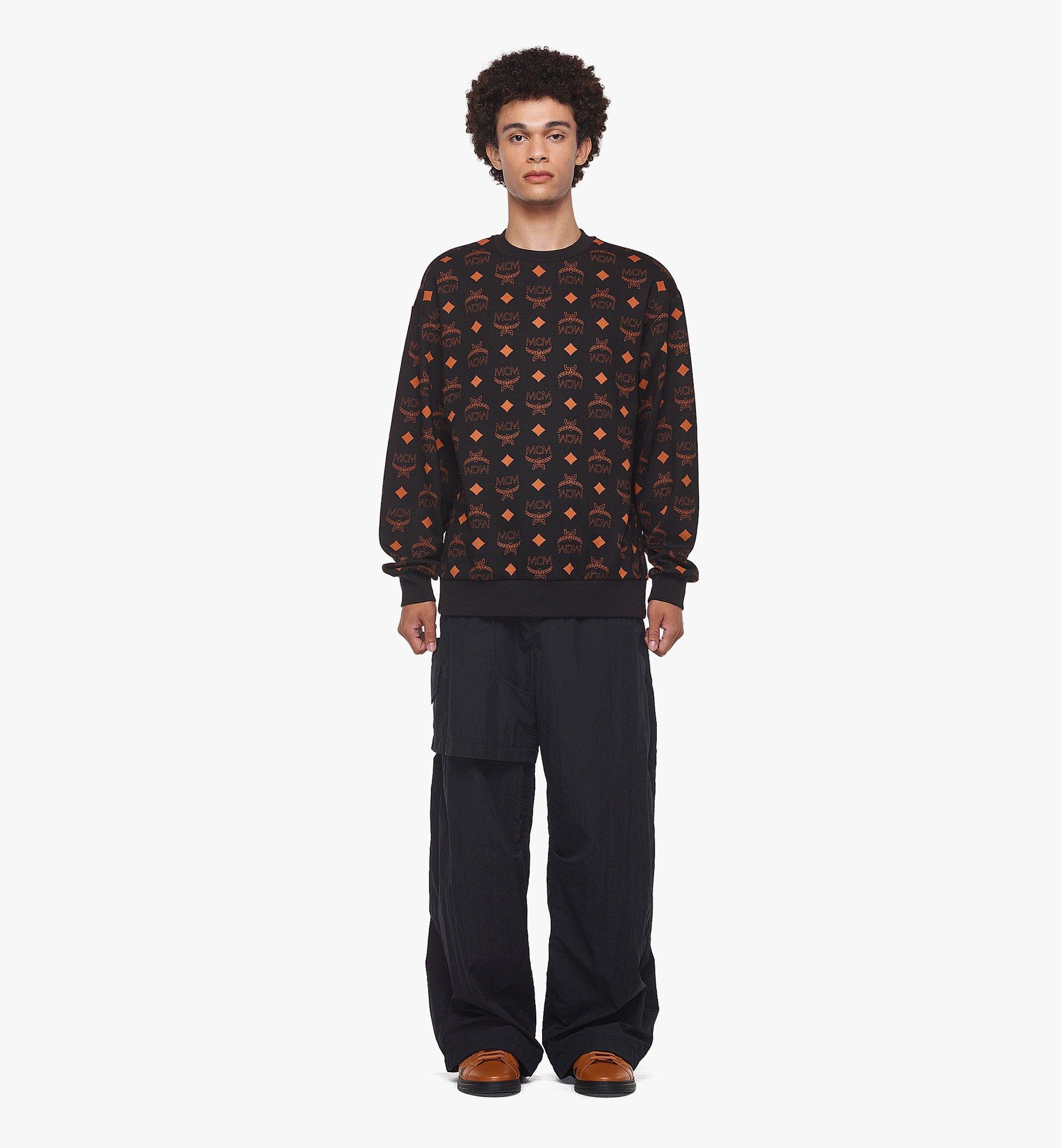 Small / M Maxi Monogram Print Sweatshirt in Organic Cotton Black | MCM ®US