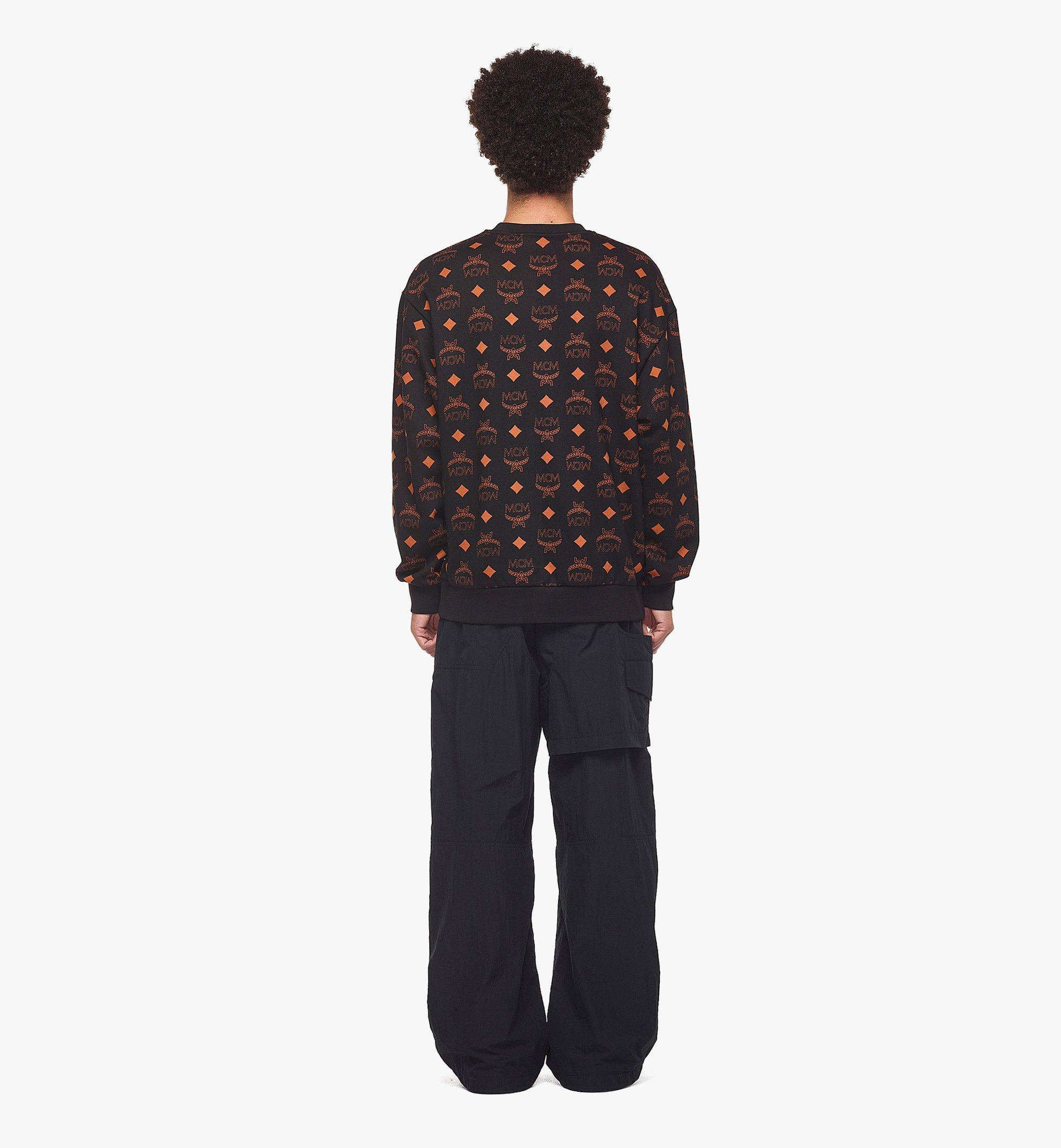 MCM Maxi Monogram Print Sweatshirt in Organic Cotton Black MHADAMM04BK2XL Alternate View 3