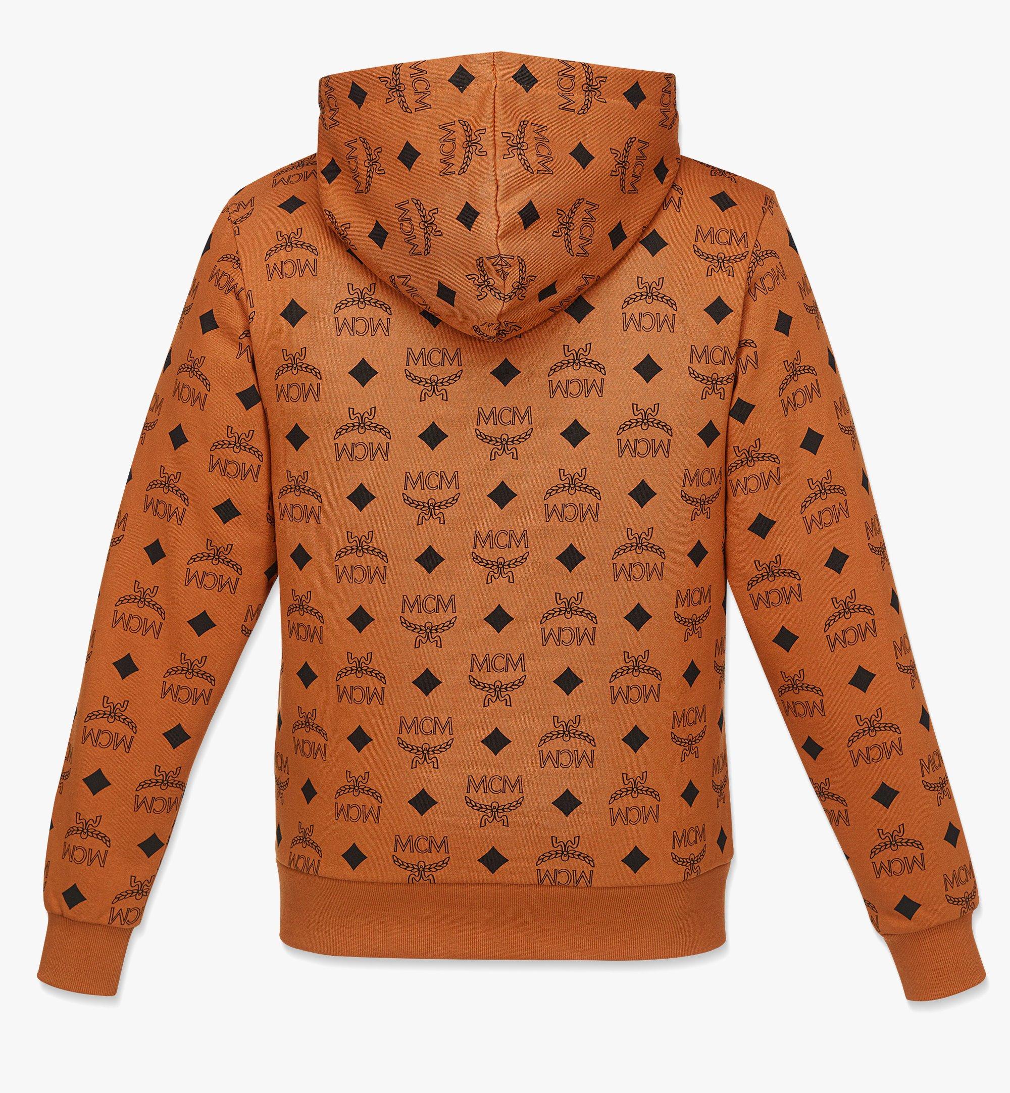 MCM Maxi Monogram Print Hoodie in Organic Cotton Cognac MHADAMM05CO00L Alternate View 1