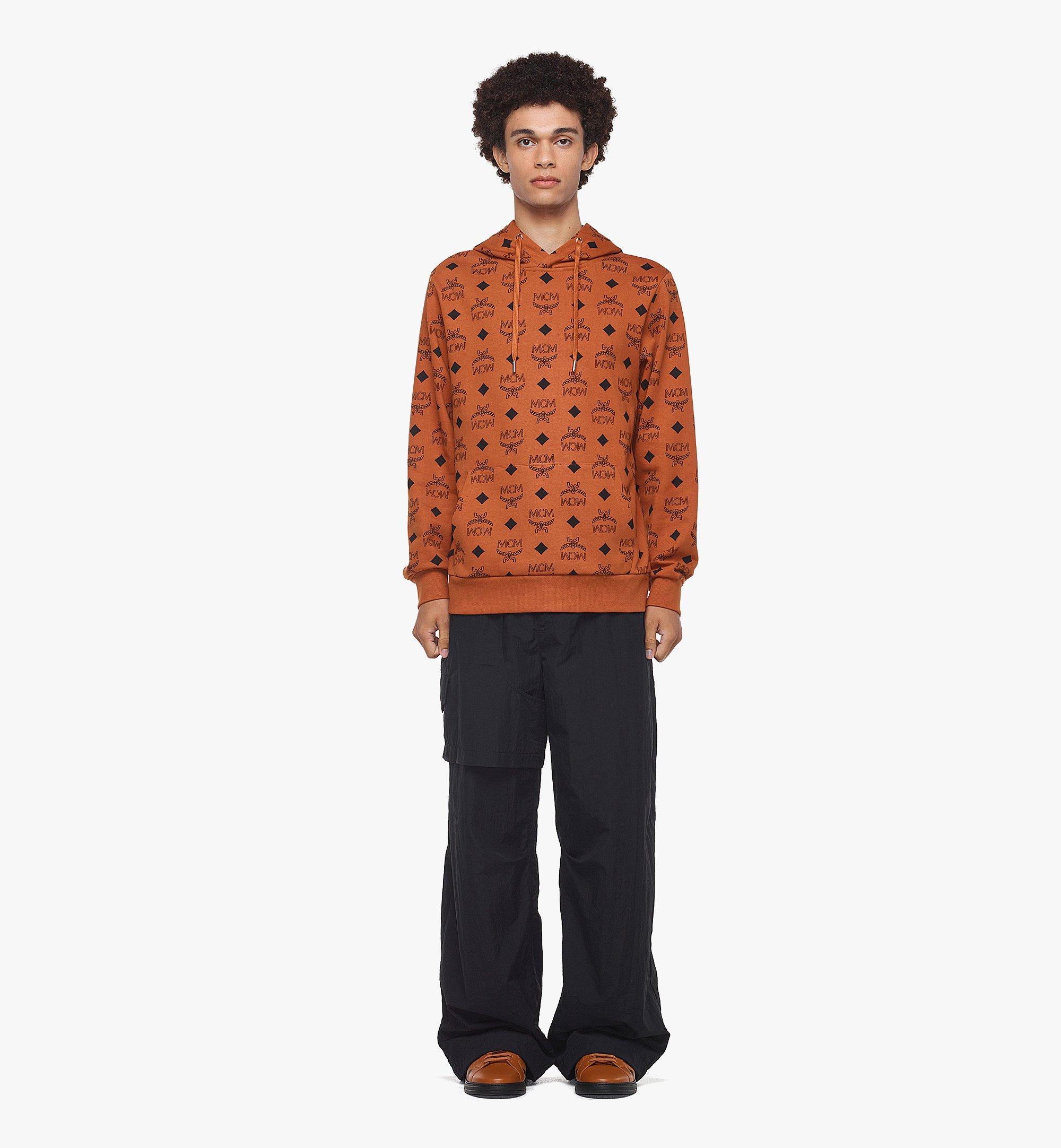 MCM Maxi Monogram Print Hoodie in Organic Cotton Cognac MHADAMM05CO0XL Alternate View 2