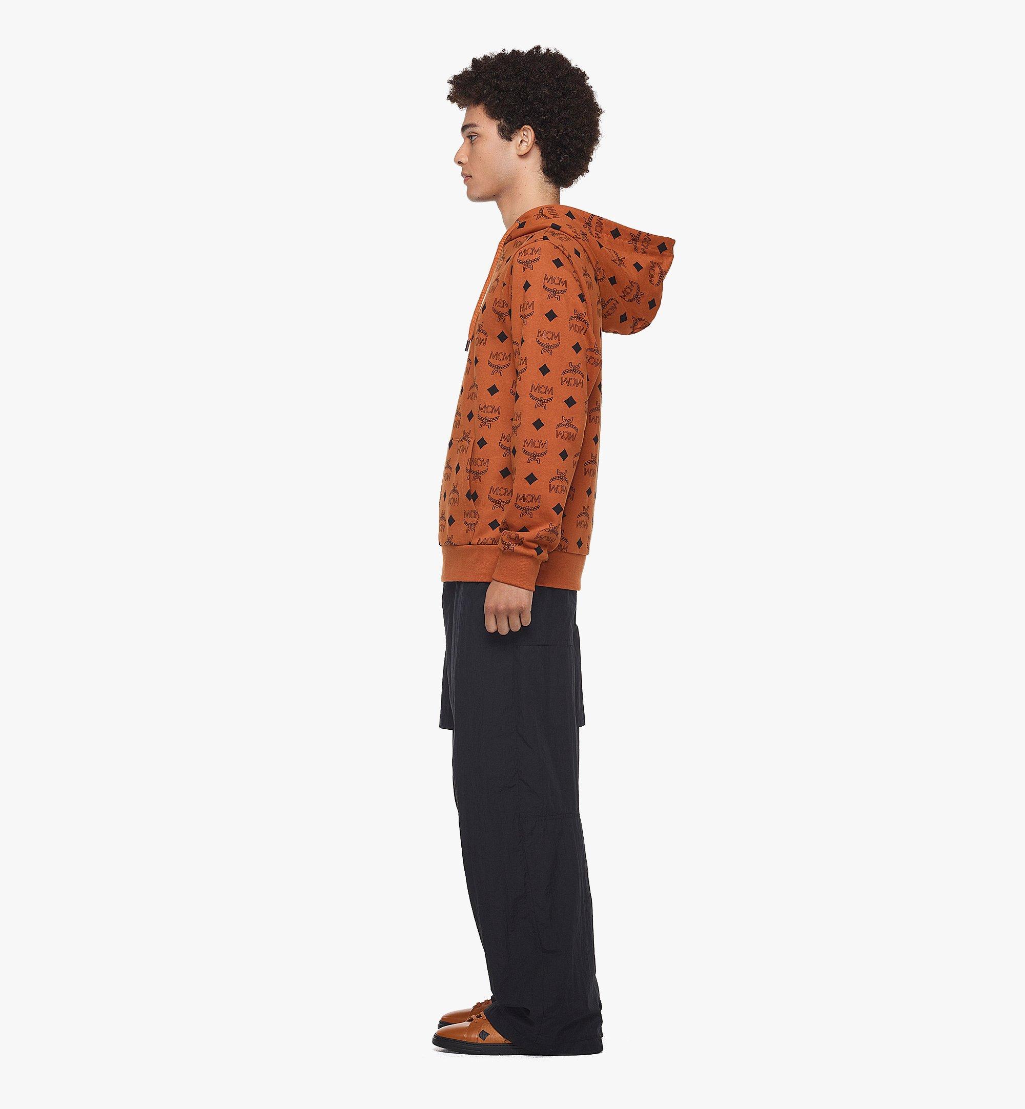 MCM Maxi Monogram Print Hoodie in Organic Cotton Cognac MHADAMM05CO0XL Alternate View 2