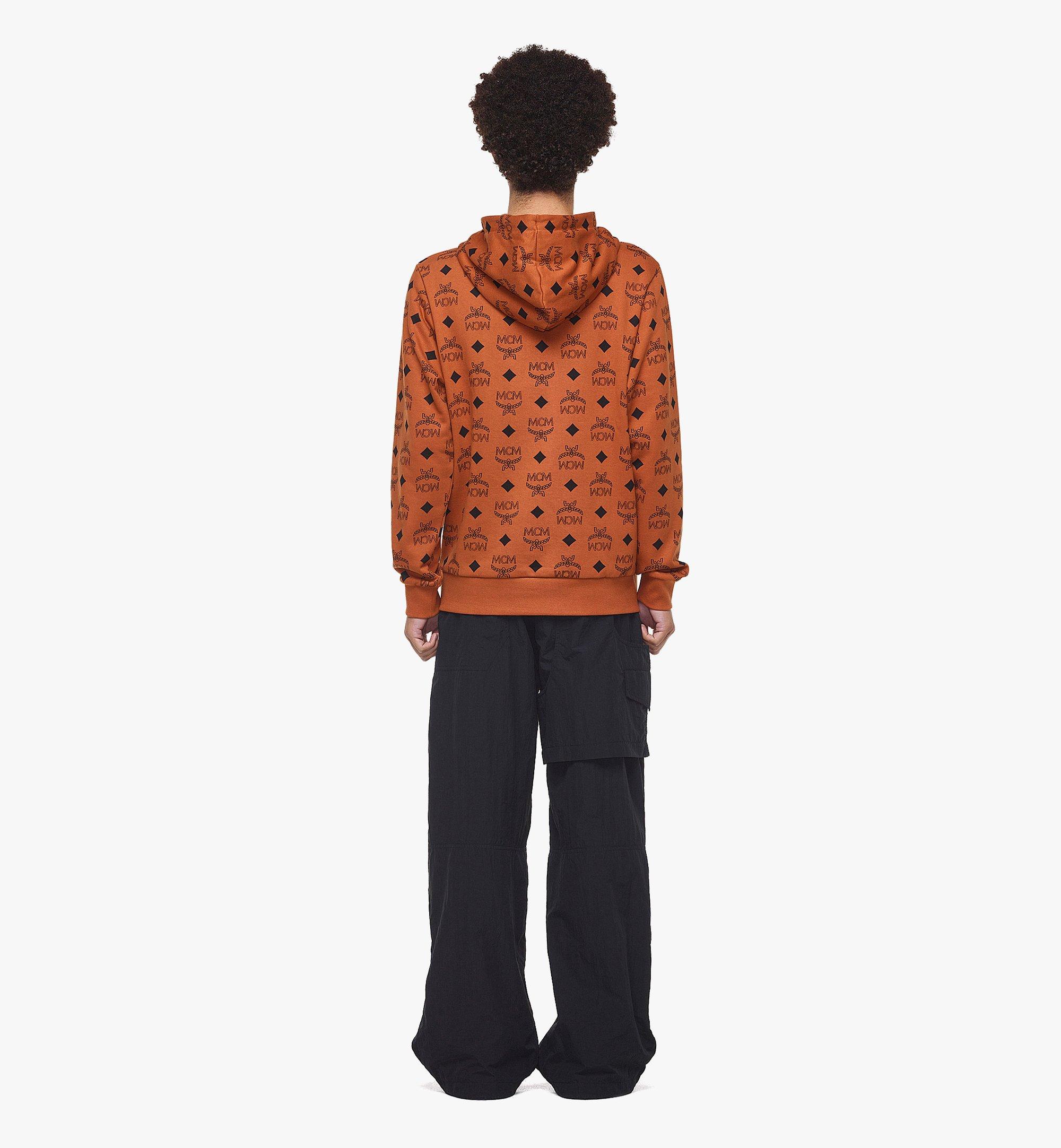 MCM Maxi Monogram Print Hoodie in Organic Cotton Cognac MHADAMM05CO0XL Alternate View 3