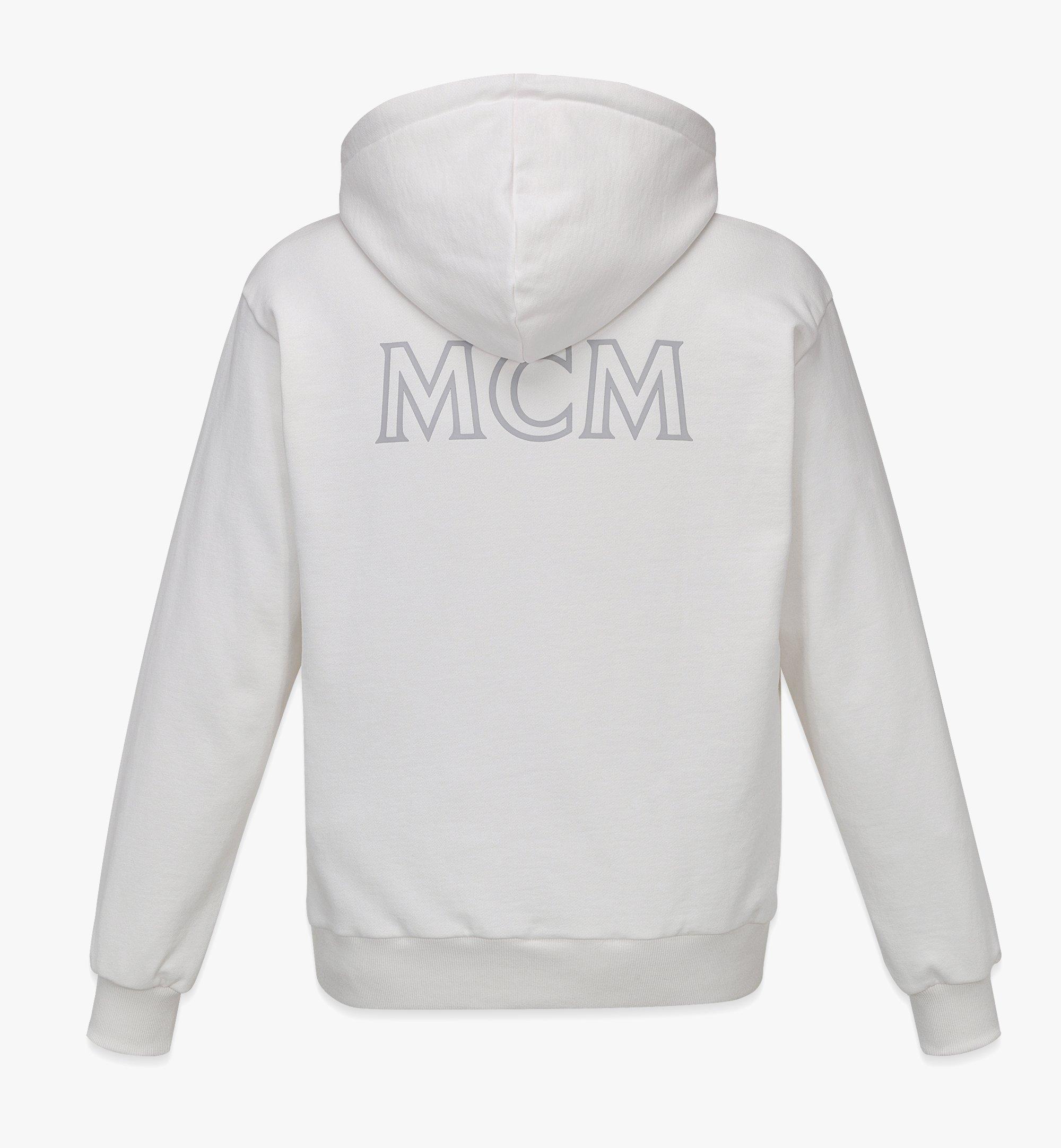 MCM MCM Essentials メンズ ロゴ ジップフーディー - オーガニックコットン White MHADSBC01WG00M ほかの角度から見る 1