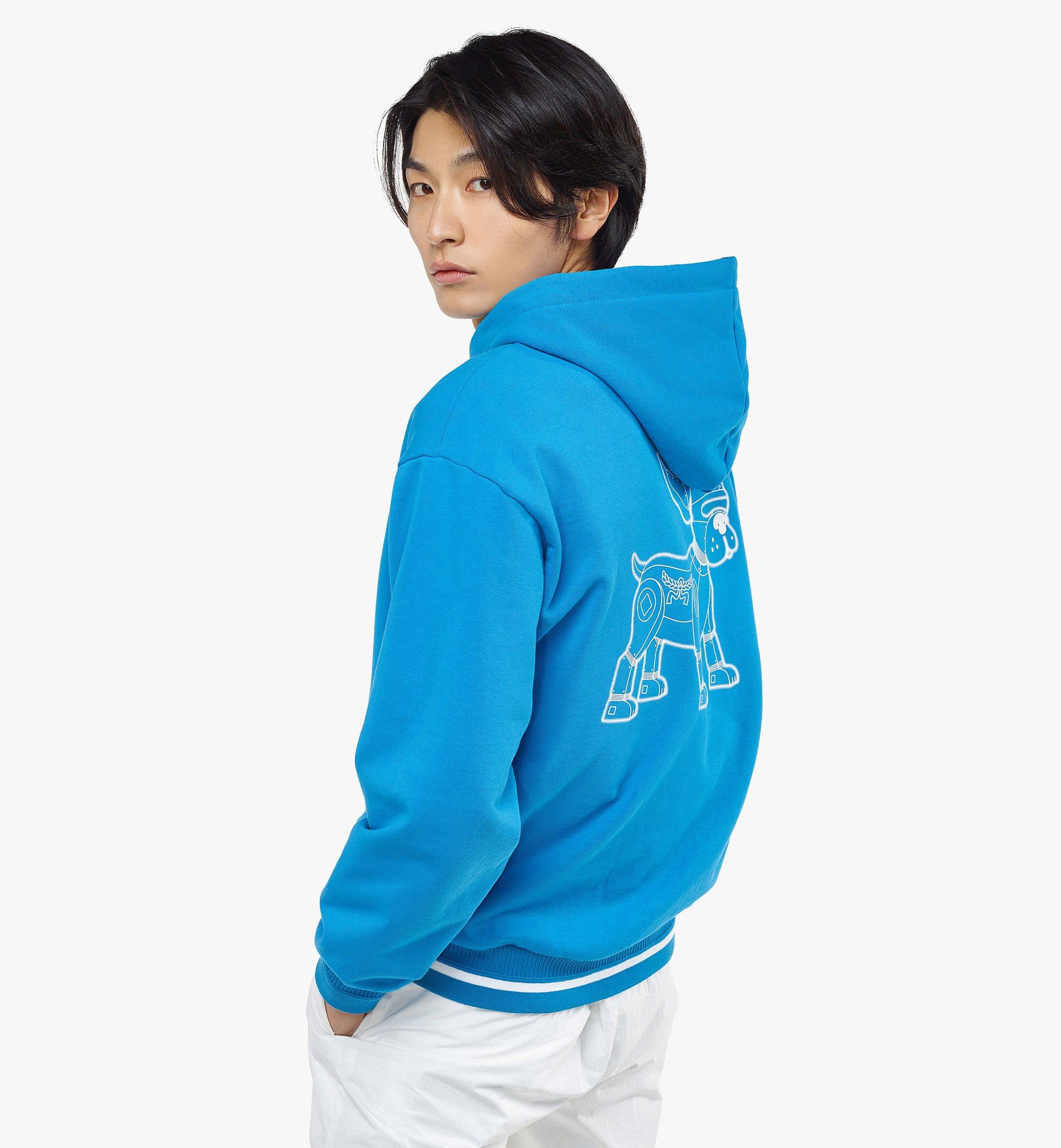 MCM Meta Cyberpunk M Pup Hoodie in Organic Cotton Blue MHADSMM03HO00L Alternate View 3