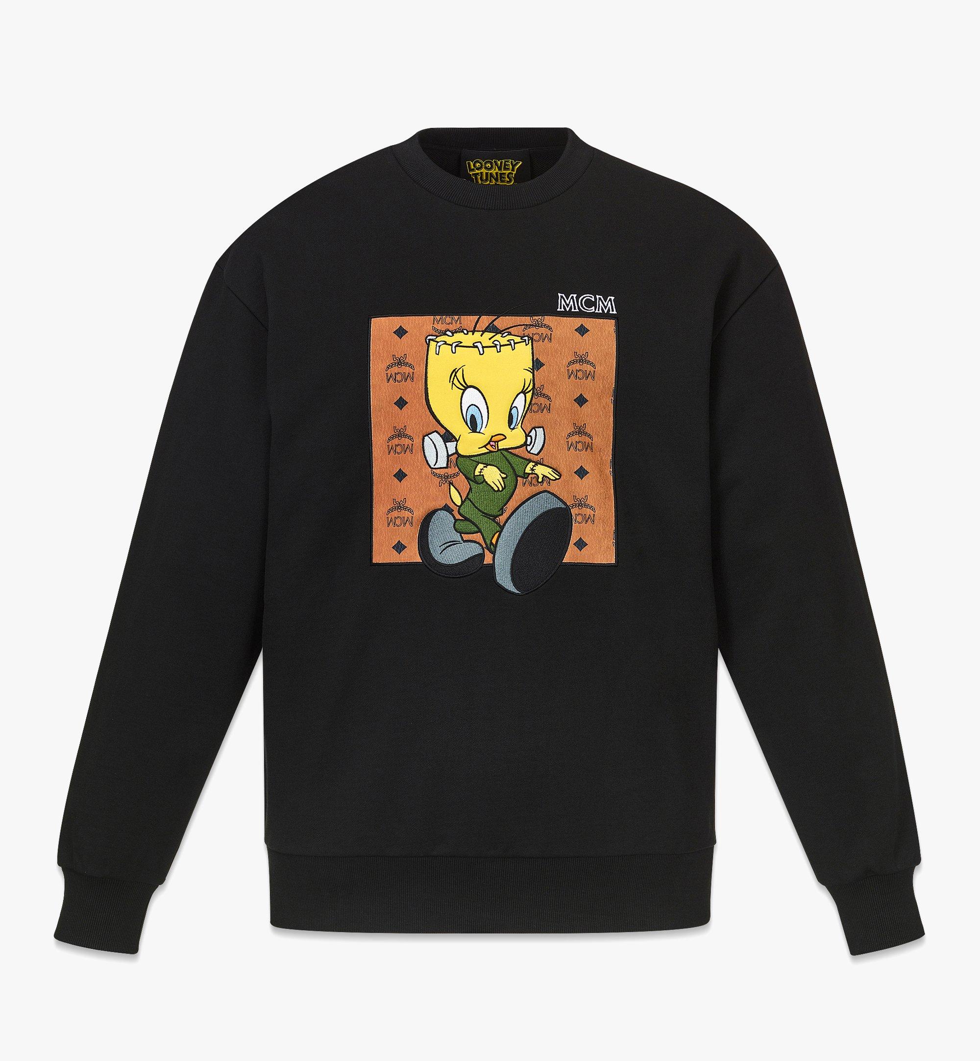 Small Men's Looney Tunes x MCM Sweatshirt in Organic Cotton Black