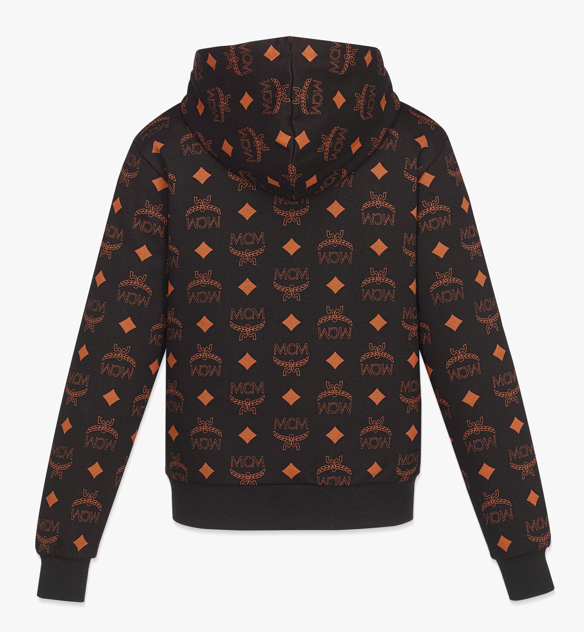 MCM Maxi Monogram Print Hoodie in Organic Cotton Black MHAEAMM02BK00S Alternate View 1