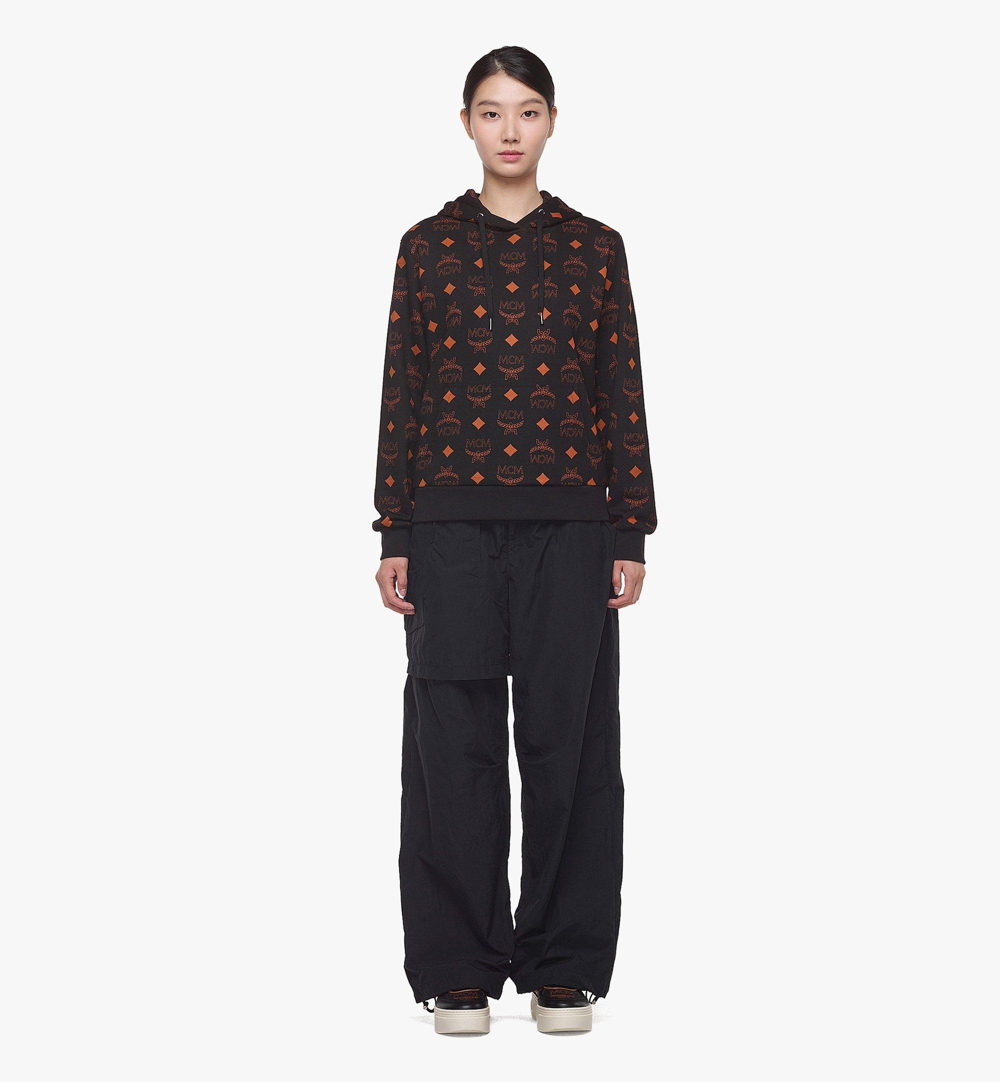 MCM Maxi Monogram Print Hoodie in Organic Cotton Black MHAEAMM02BK00S Alternate View 2