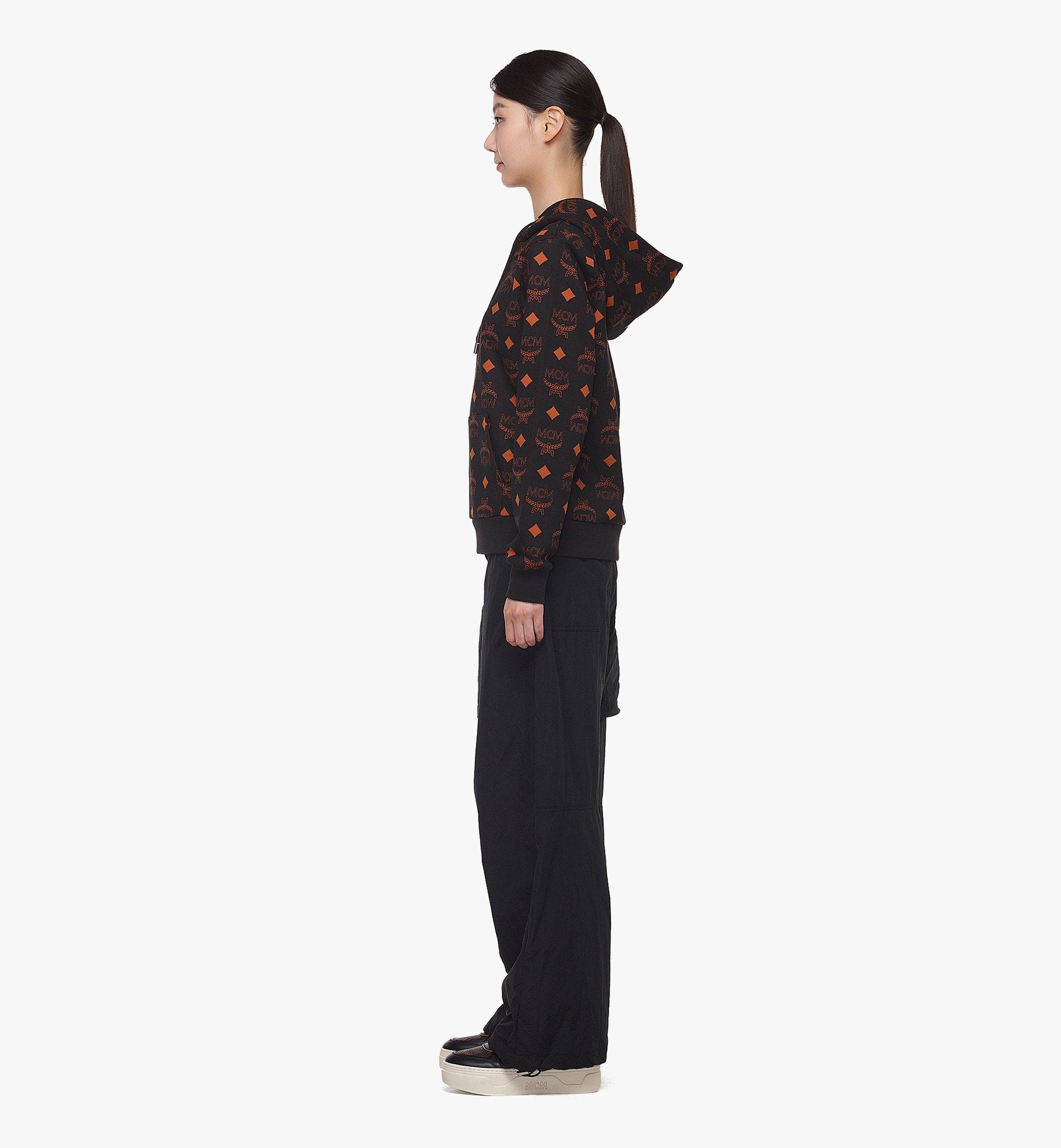 MCM Maxi Monogram Print Hoodie in Organic Cotton Black MHAEAMM02BK00S Alternate View 2