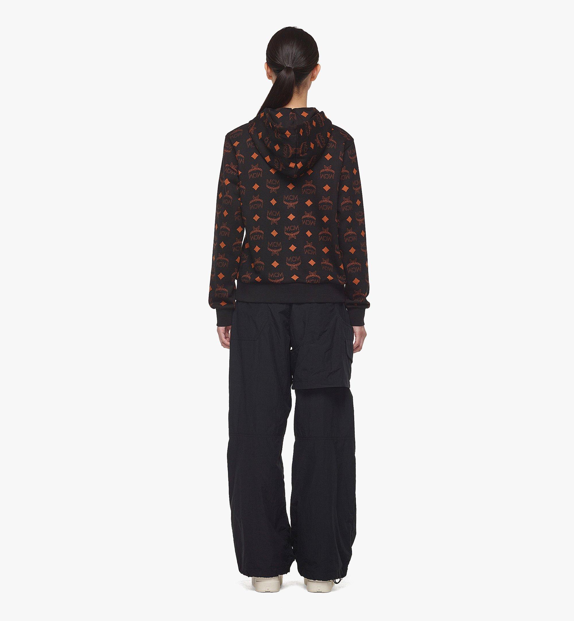 MCM Maxi Monogram Print Hoodie in Organic Cotton Black MHAEAMM02BK00S Alternate View 3