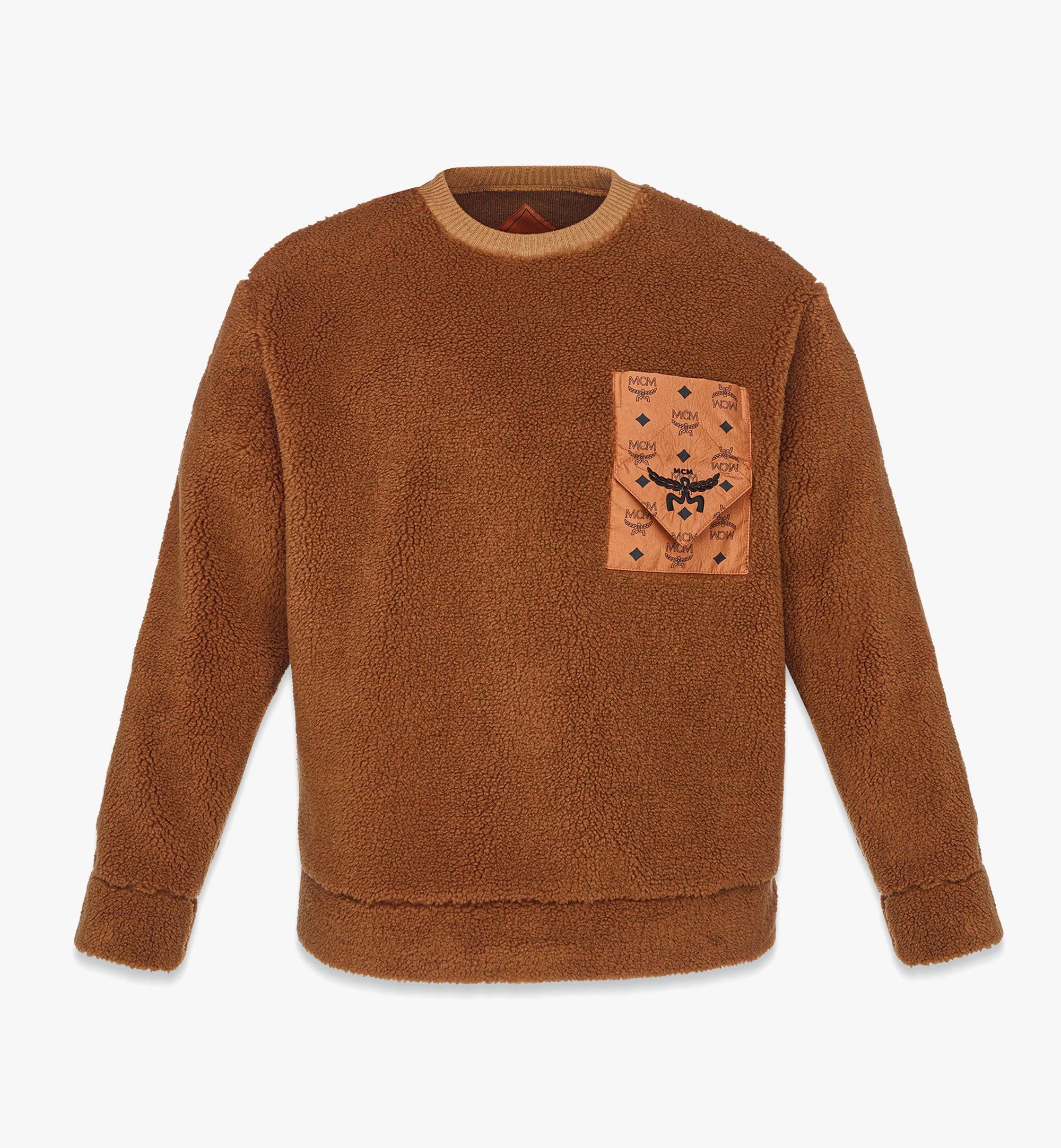 MCM Fleece-Sweatshirt mit Monogramm auf Brusttasche Cognac MHAEAMM07CO00M Noch mehr sehen 1