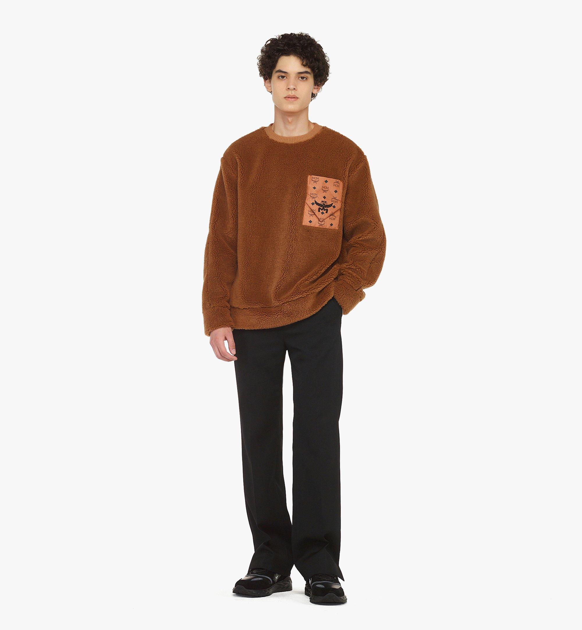 MCM Fleece-Sweatshirt mit Monogramm auf Brusttasche Cognac MHAEAMM07CO00M Noch mehr sehen 2